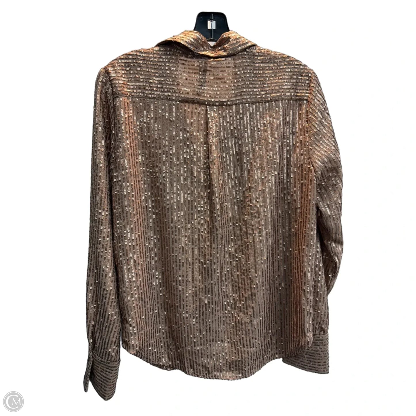 Blouse Long Sleeve By Anthropologie In Gold, Size: S
