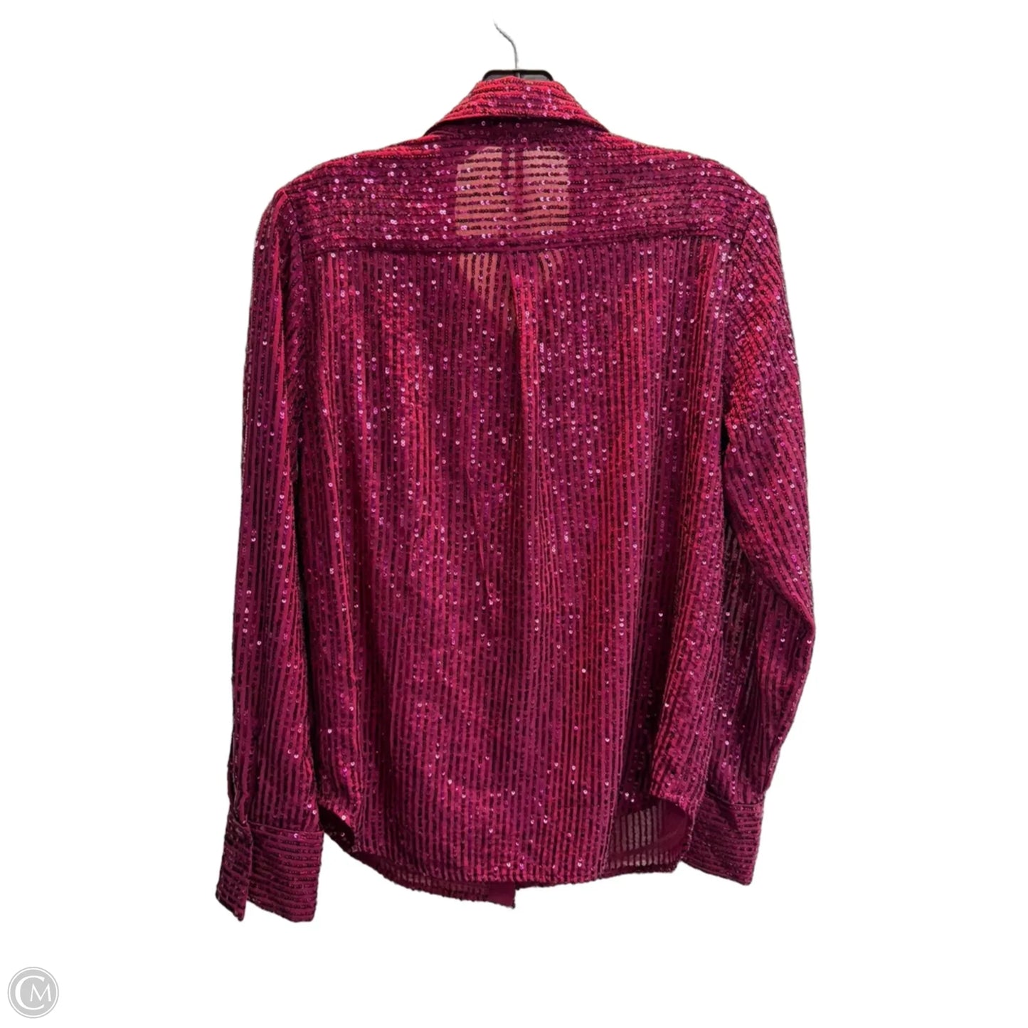 Blouse Long Sleeve By Anthropologie In Maroon, Size: S