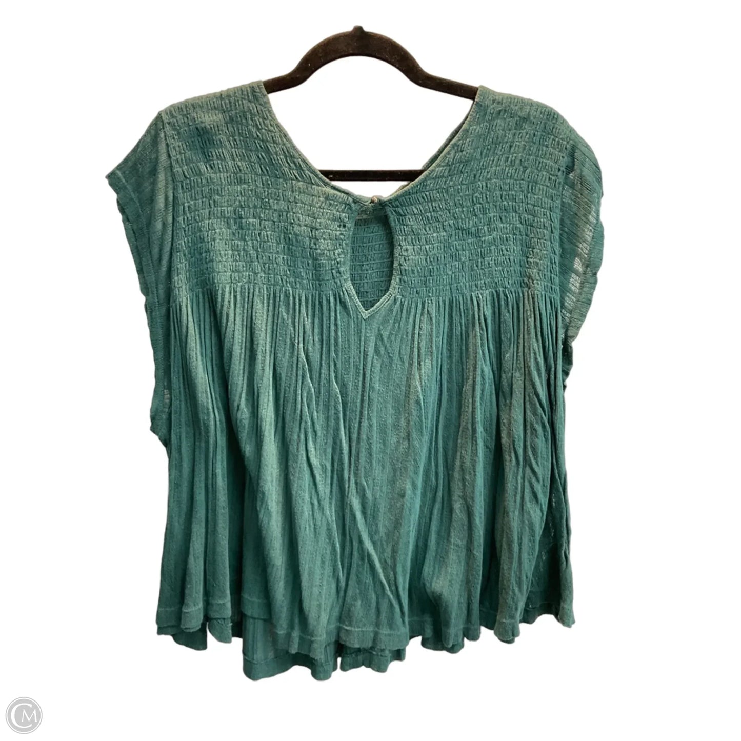 Top Short Sleeve By Akris In Teal, Size: M