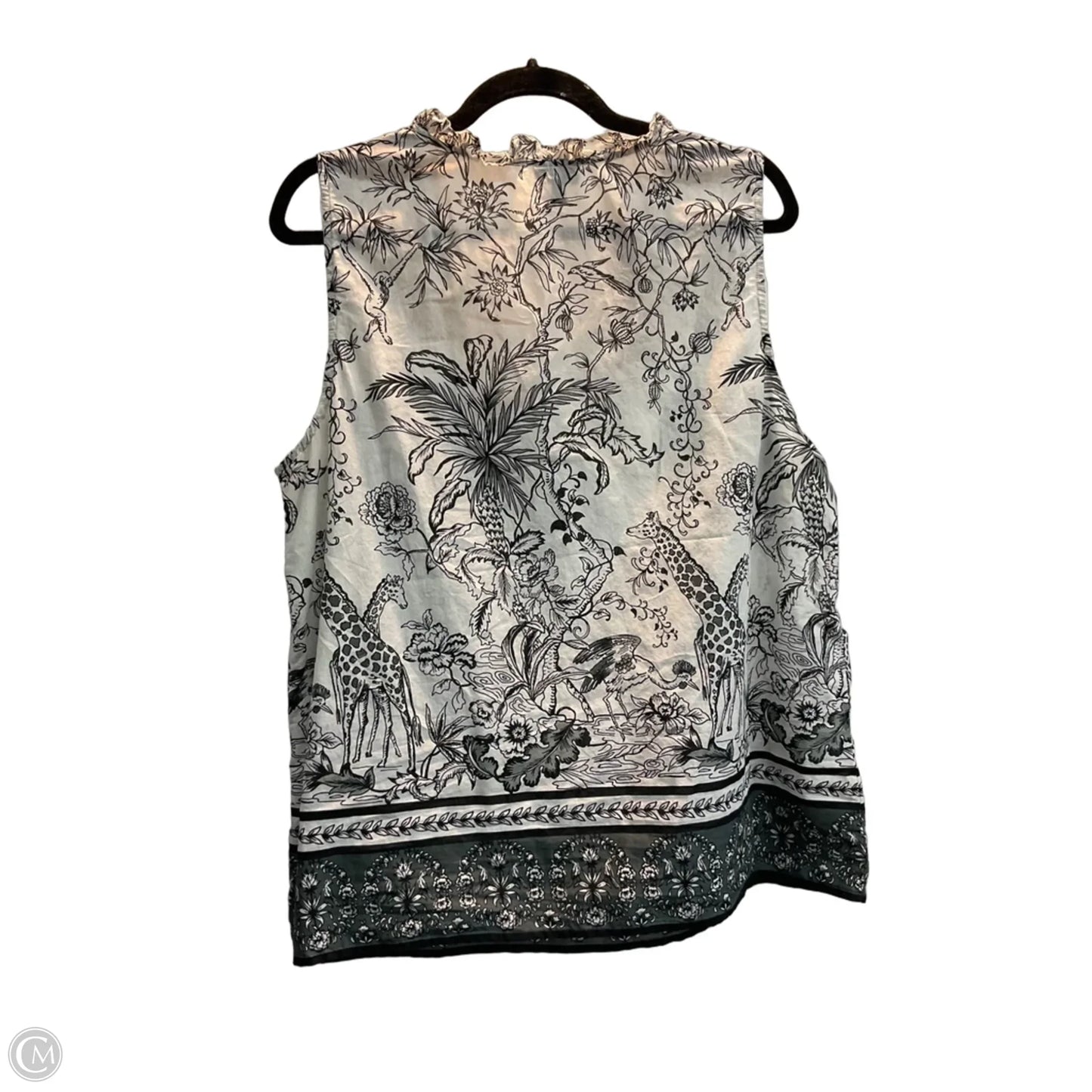 Top Sleeveless By Talbots In Black & White, Size: Xl
