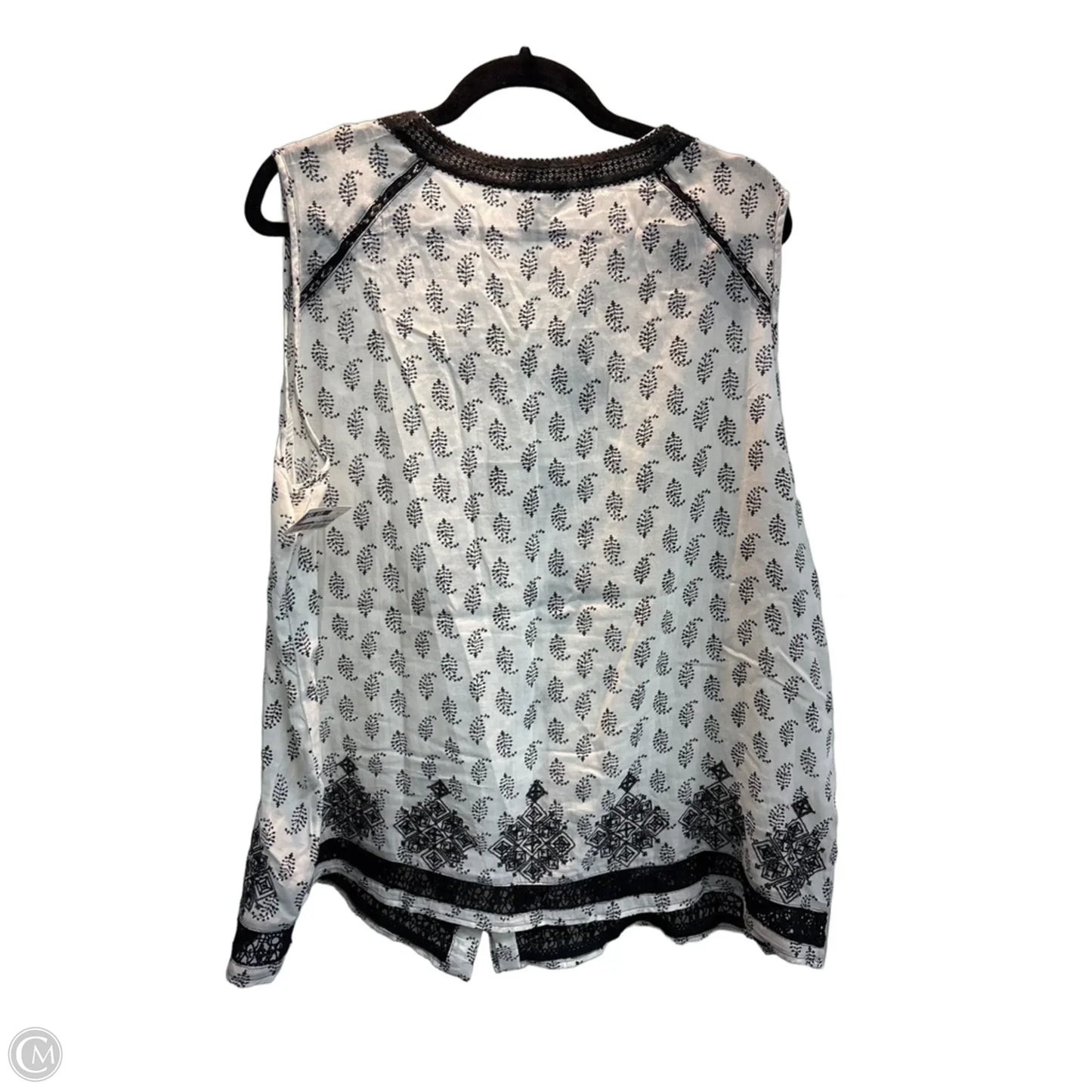 Top Sleeveless By Lucky Brand In Black & White, Size: 1x