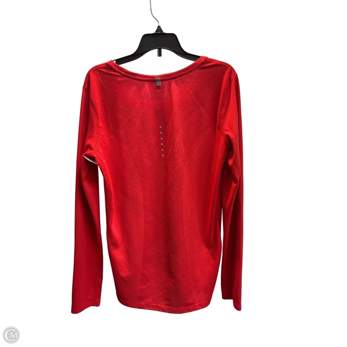 Athletic Top Long Sleeve Collar By Nike In Red, Size: M