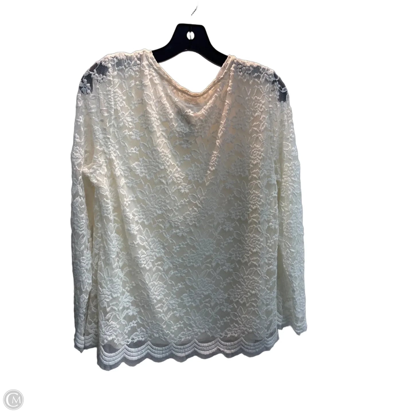Top Long Sleeve By Chicos In Cream, Size: M