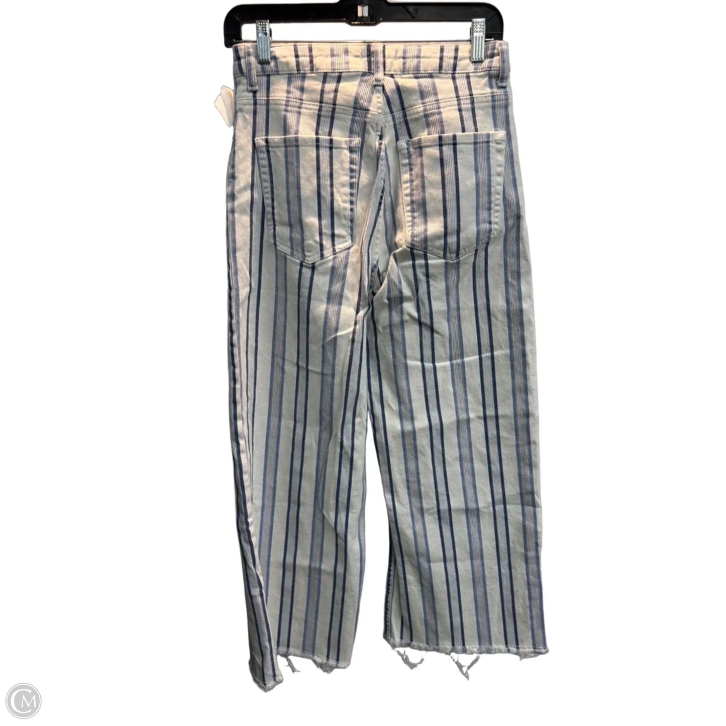 Jeans Wide Leg By H&m In Striped Pattern, Size: 10