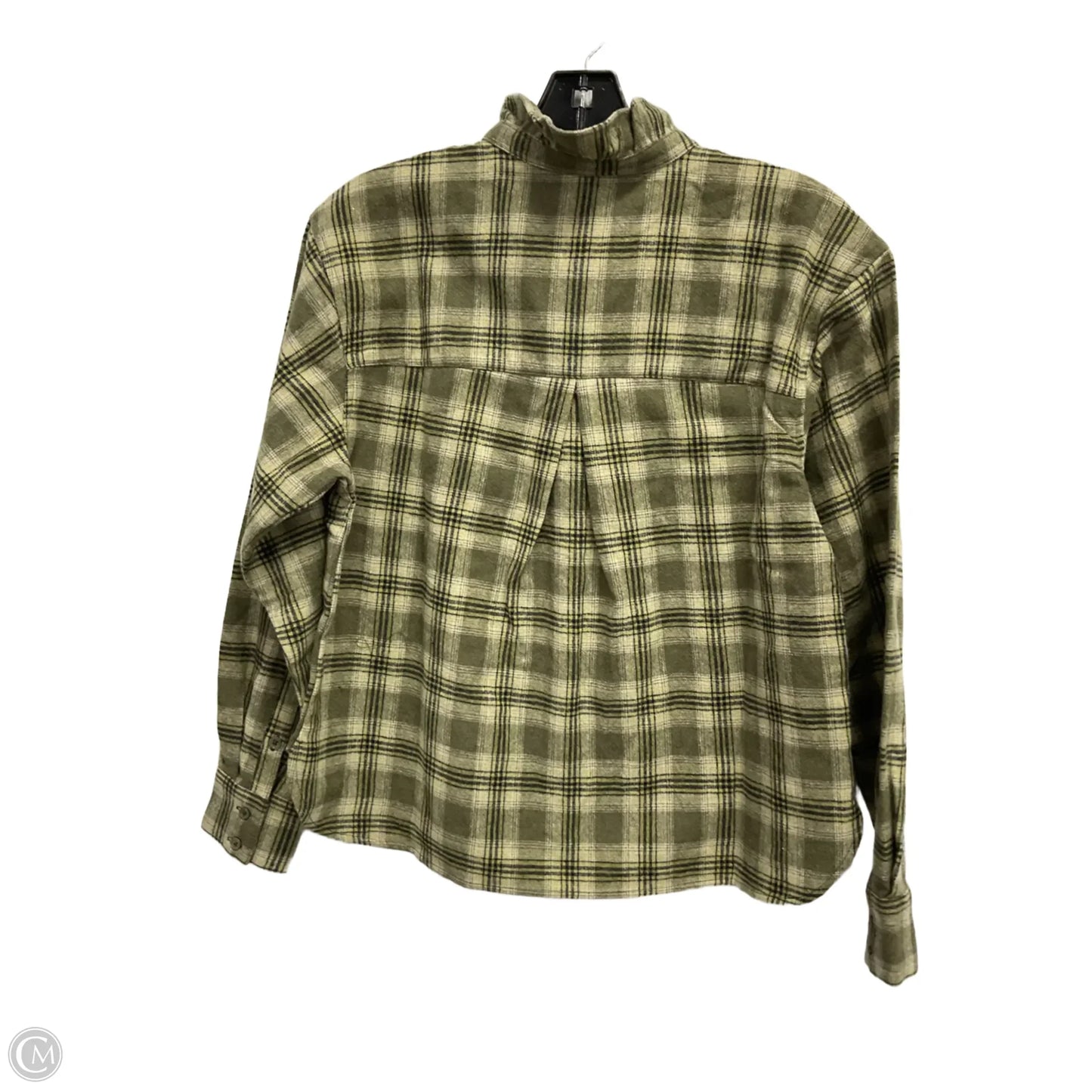 Blouse Long Sleeve By Banana Republic In Plaid Pattern, Size: Xs