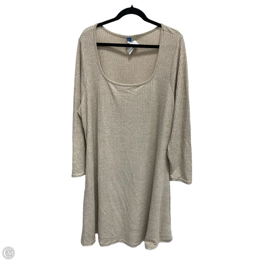Dress Casual Midi By Old Navy In Tan, Size: 3x