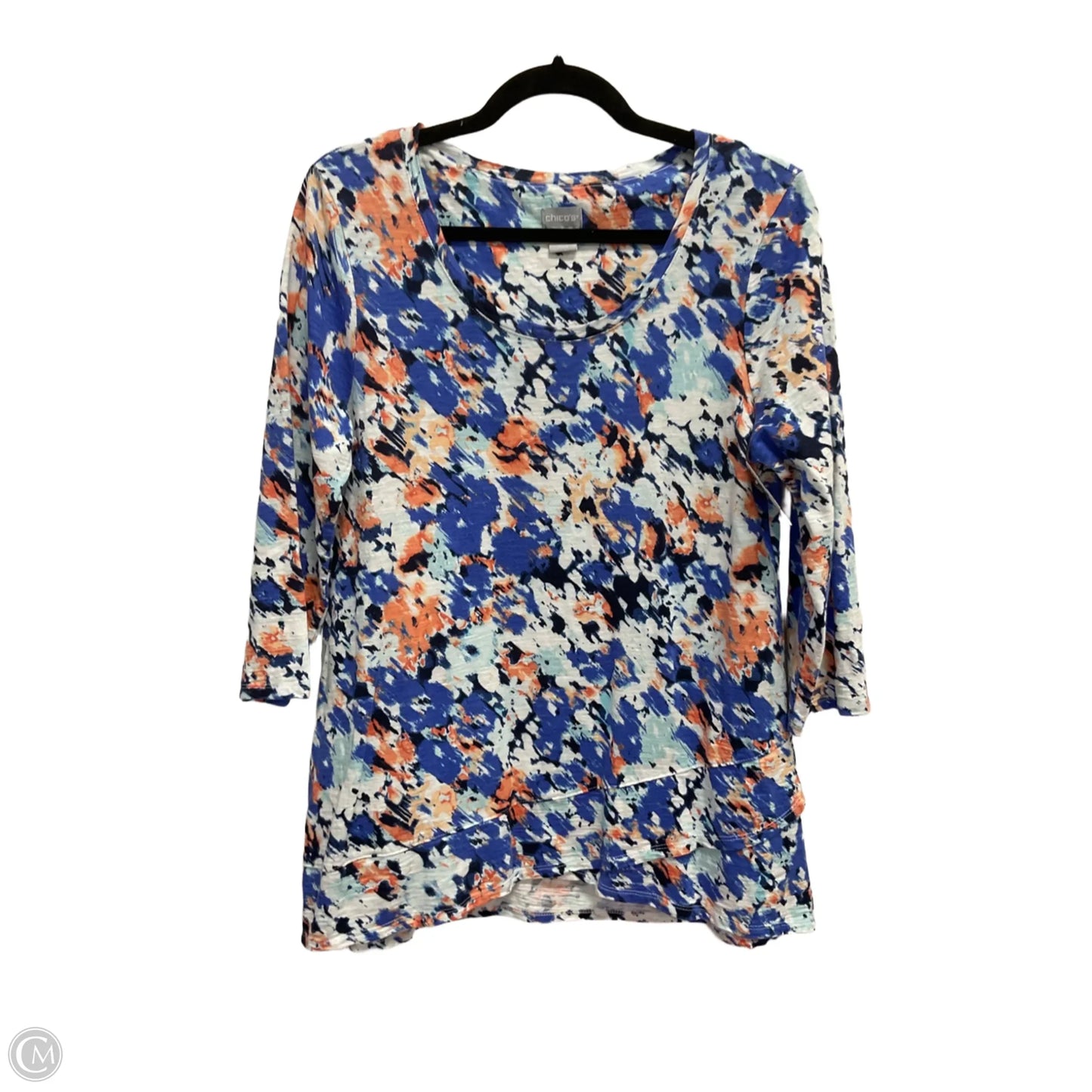 Top 3/4 Sleeve By Chicos In Multi-colored, Size: M