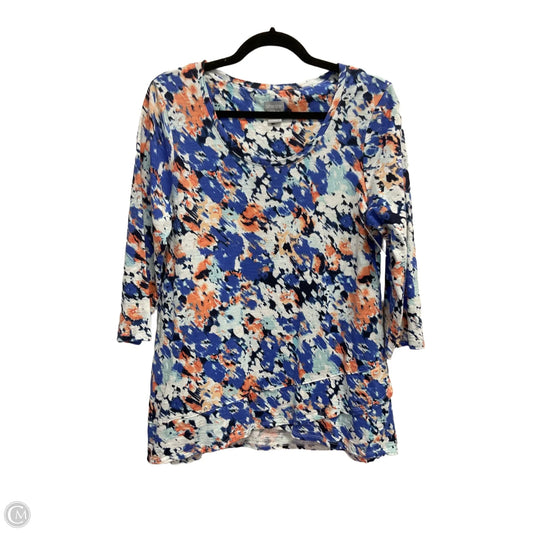 Top 3/4 Sleeve By Chicos In Multi-colored, Size: M