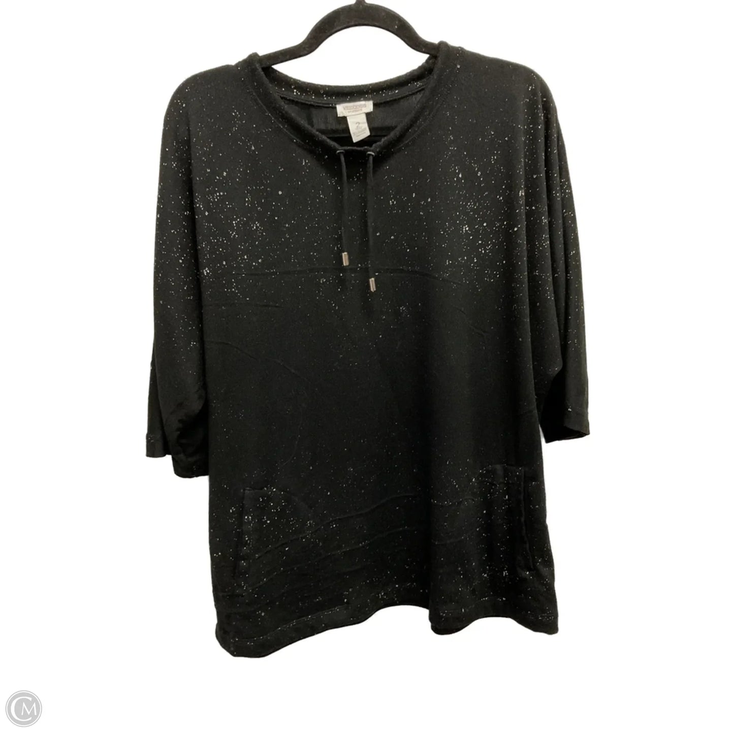 Top Short Sleeve By Chicos In Black, Size: L