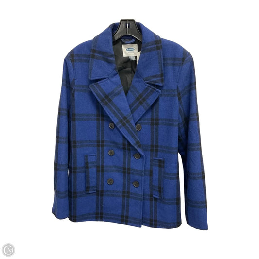 Coat Wool By Old Navy In Black & Blue, Size: L