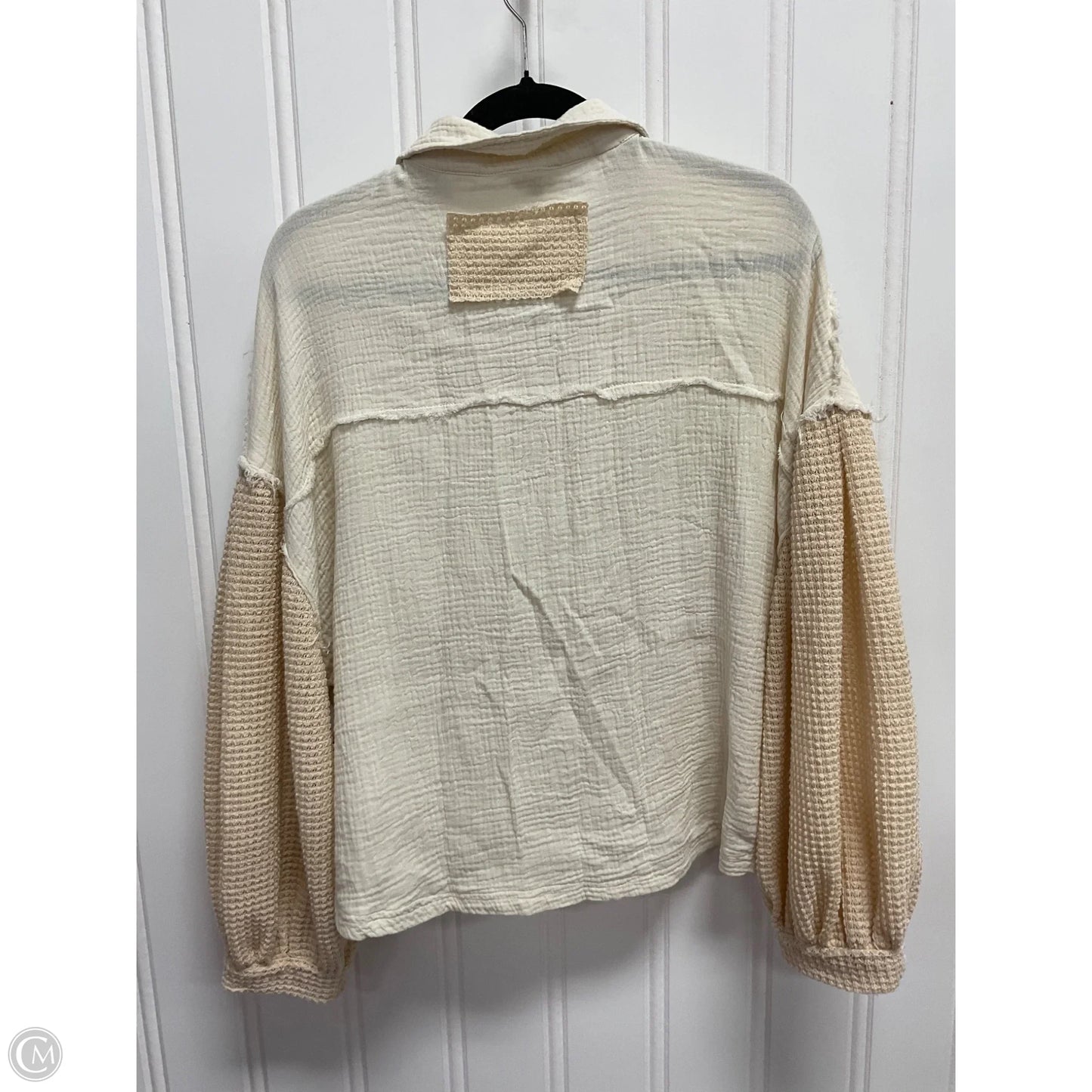 Top Long Sleeve By Pol In Cream & Tan, Size: M