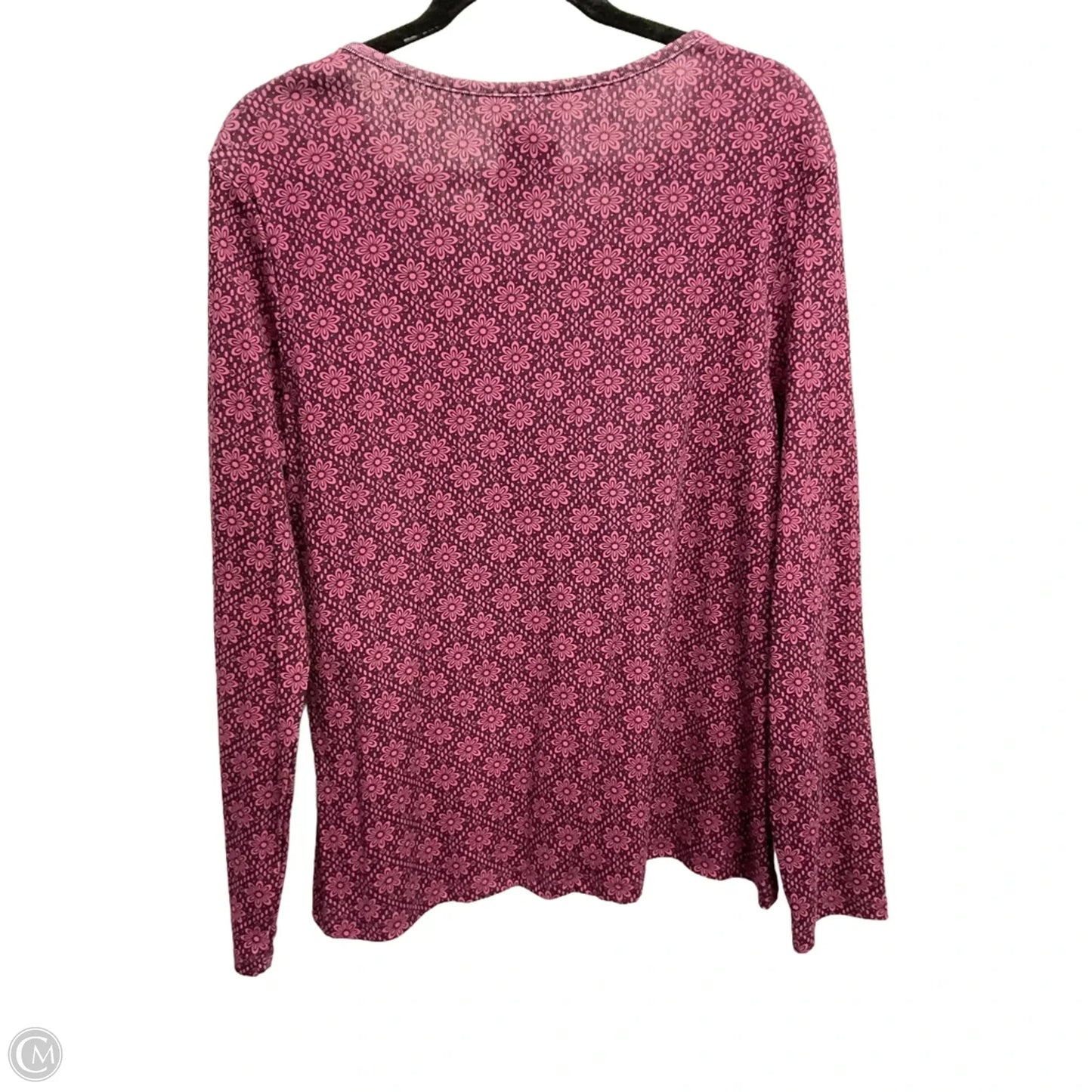 Top Long Sleeve Basic By Time And Tru In Floral Print, Size: Xl