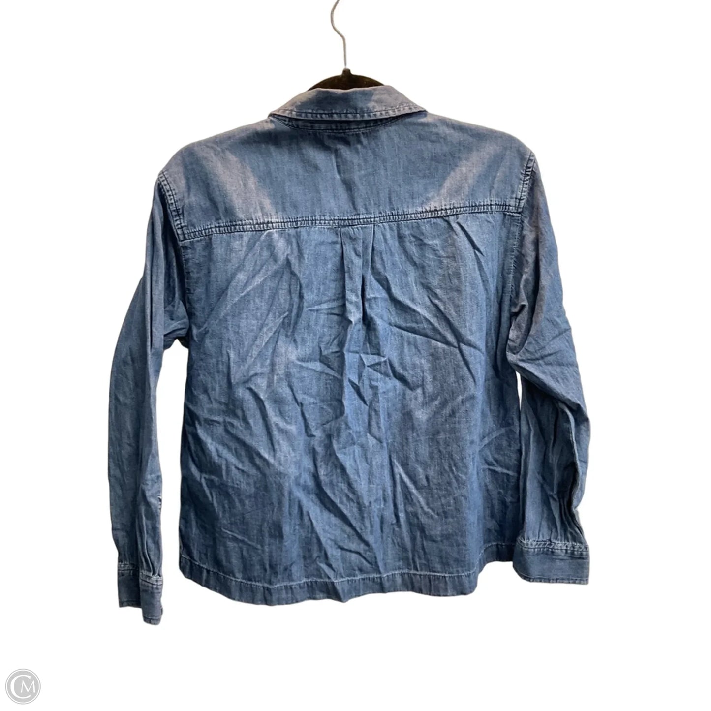 Top Long Sleeve By Gap In Blue Denim, Size: Xsp