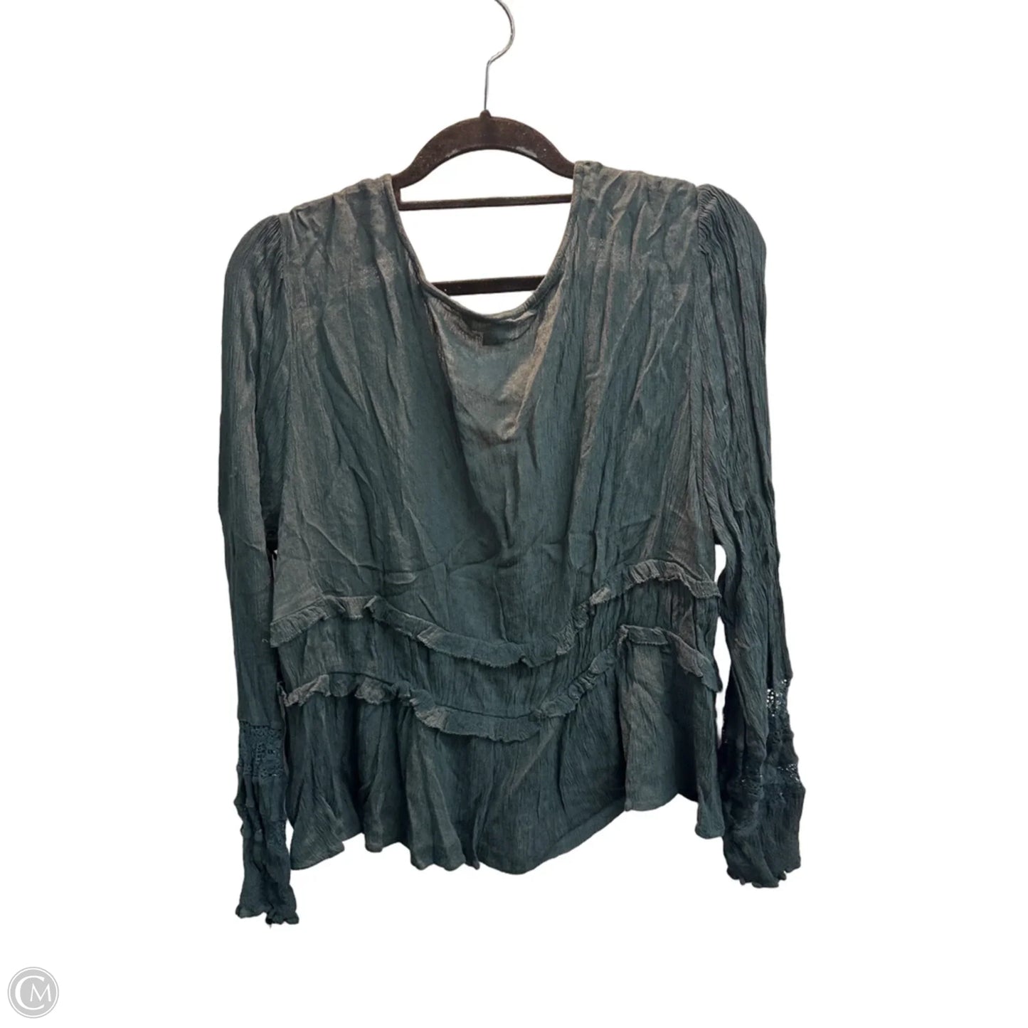Top Long Sleeve By American Eagle In Green, Size: Xl