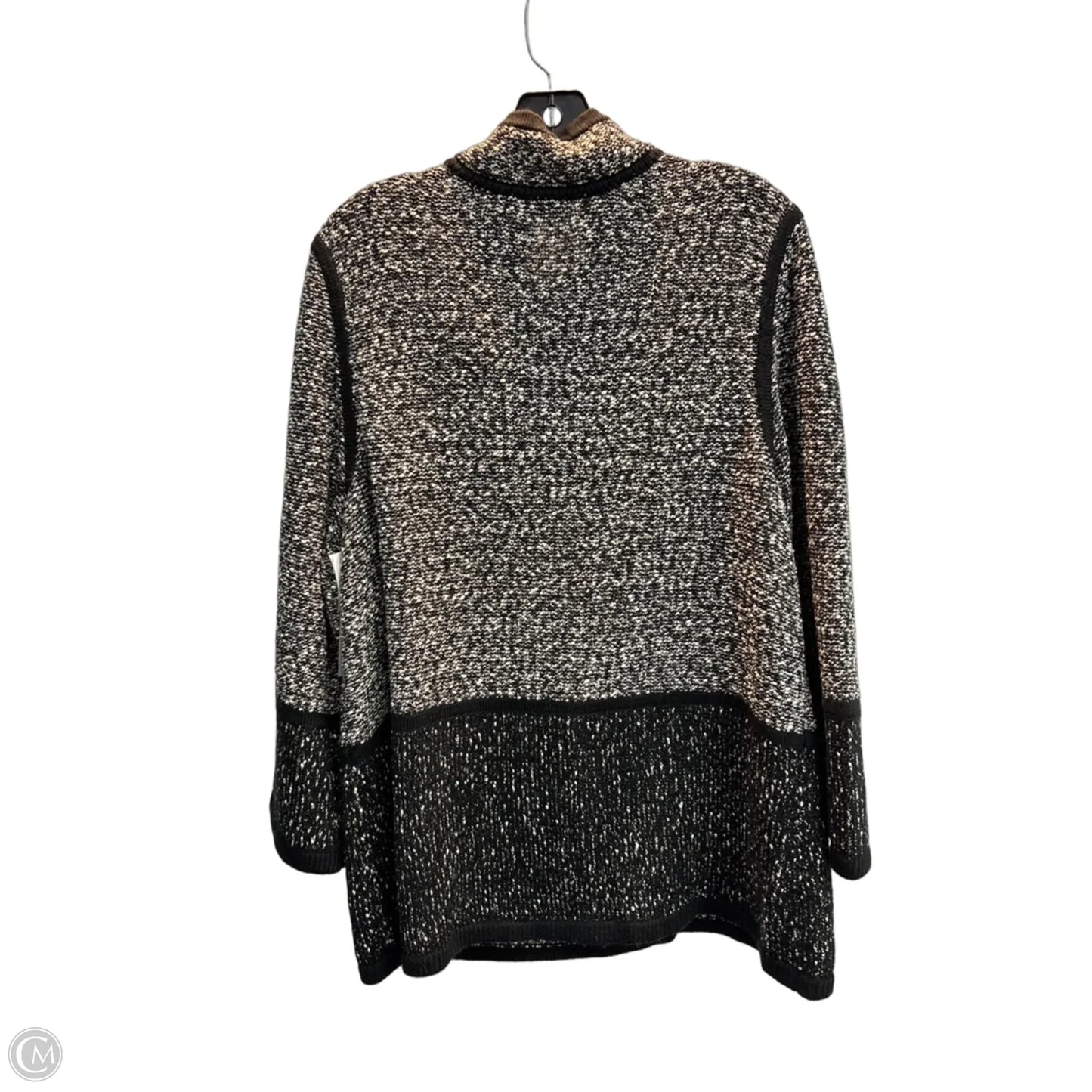 Cardigan Designer By Karl Lagerfeld In Black & White, Size: Xl