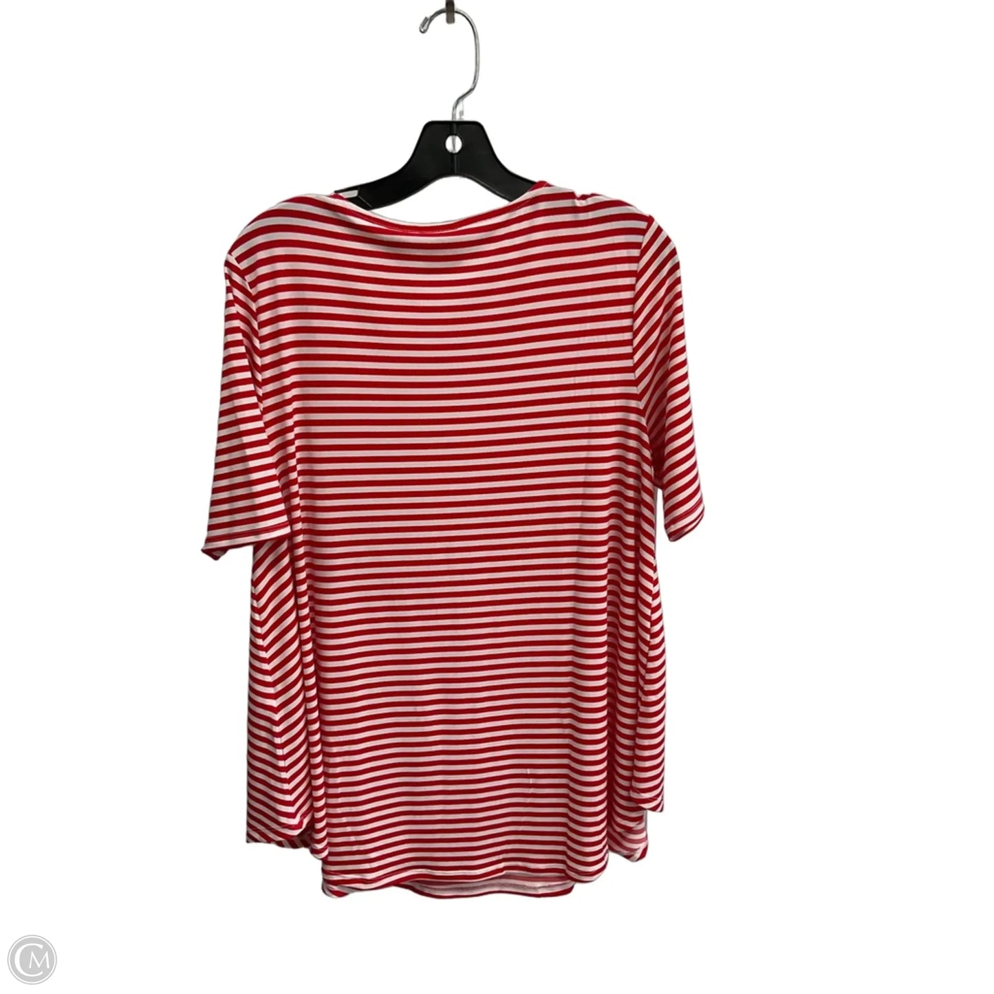 Top Short Sleeve By Chicos In Striped Pattern, Size: M