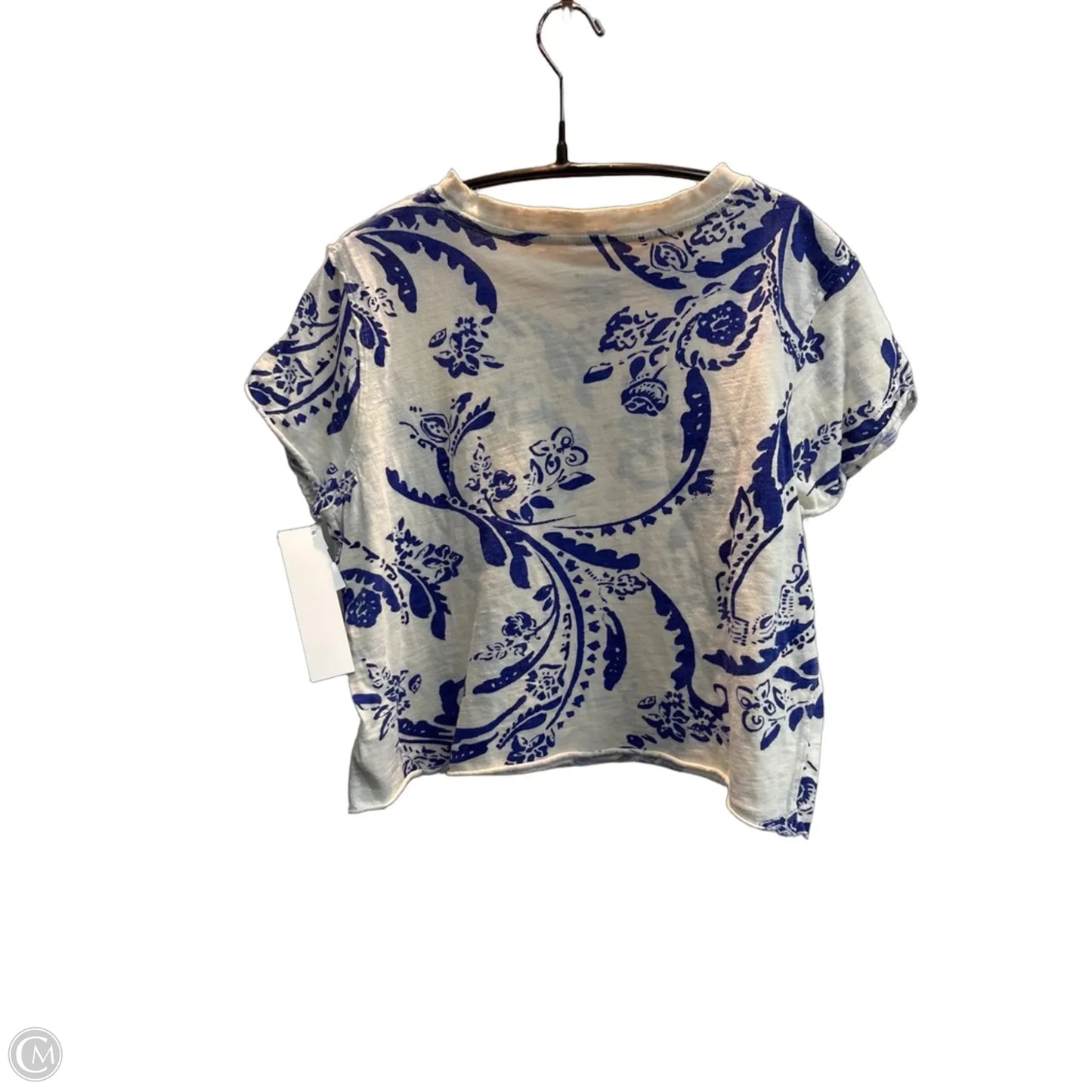 Top Short Sleeve By Maeve In Blue & White, Size: Xsp