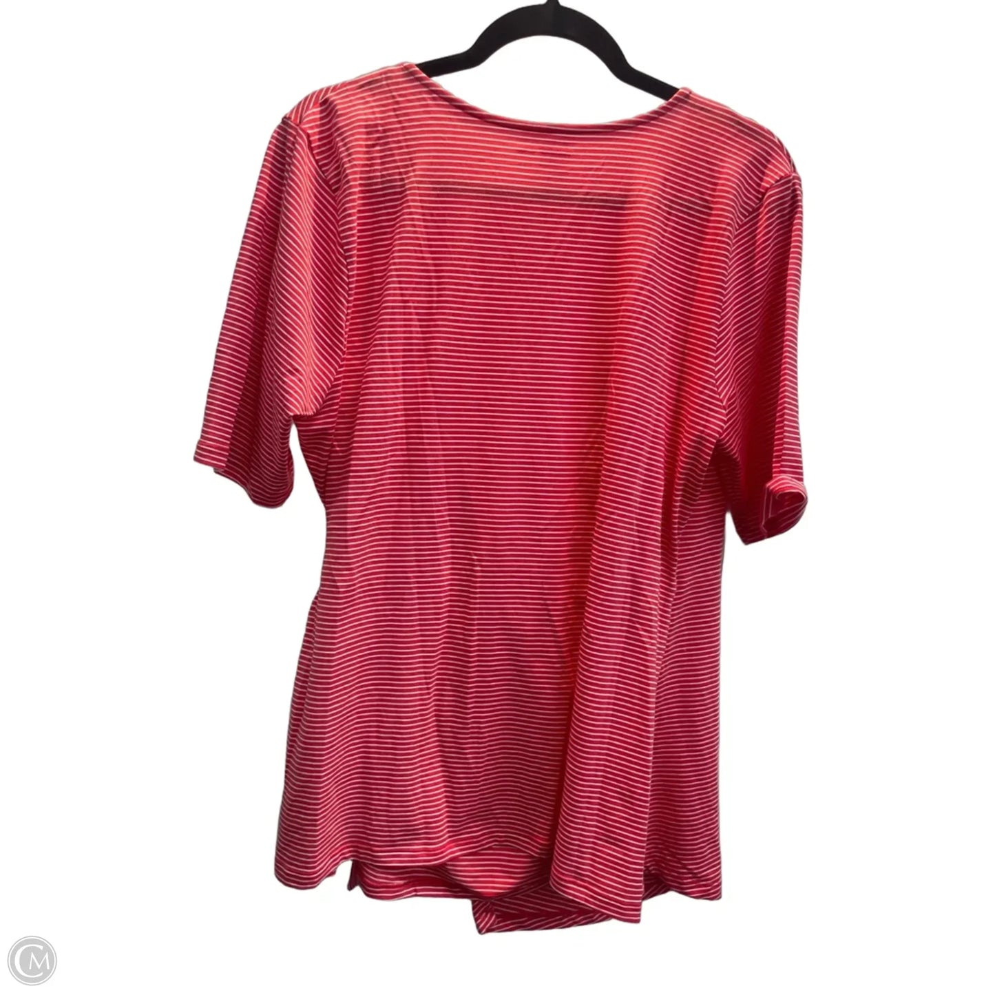 Top Short Sleeve By Lands End In Striped Pattern, Size: L