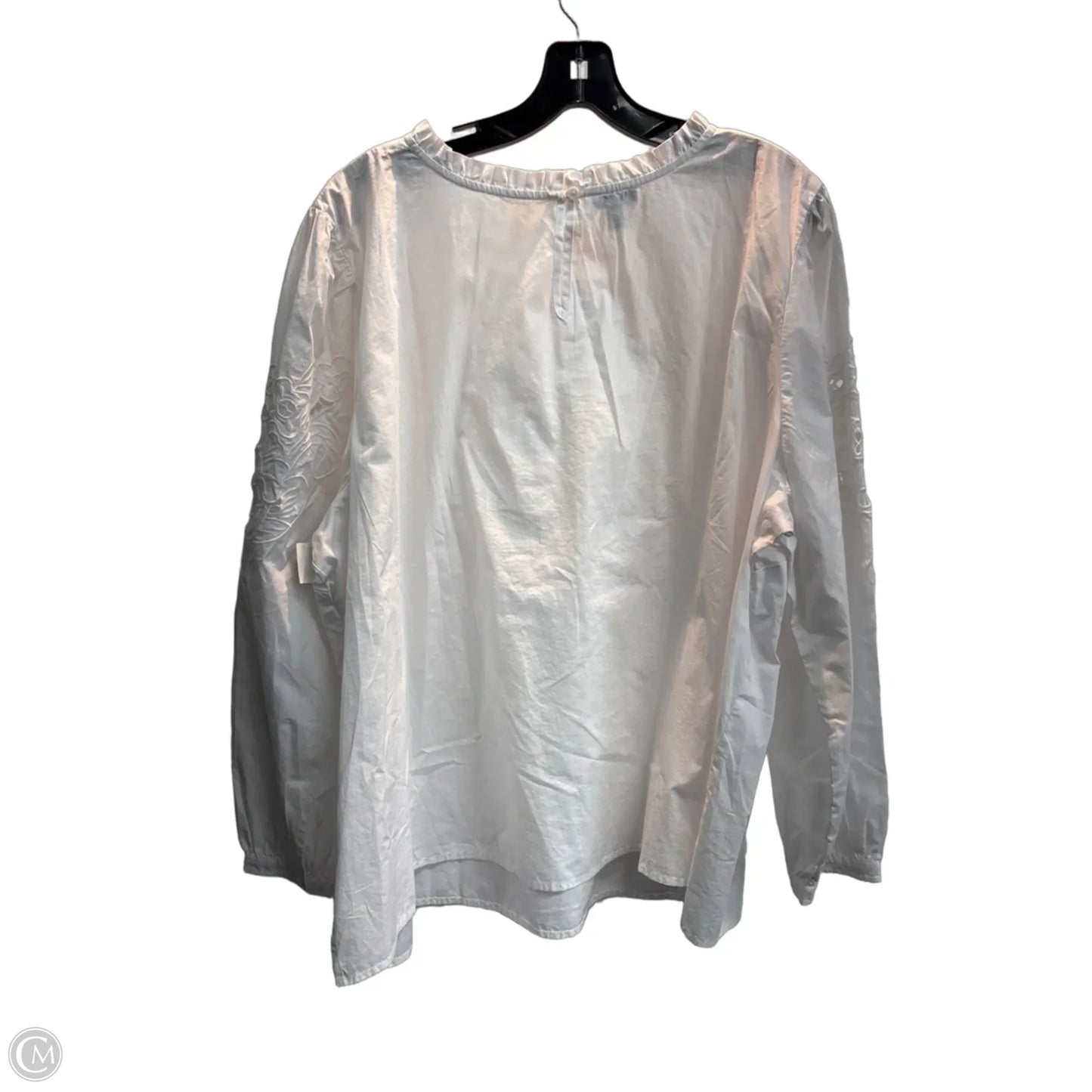Blouse Long Sleeve By Talbots In White, Size: 3x