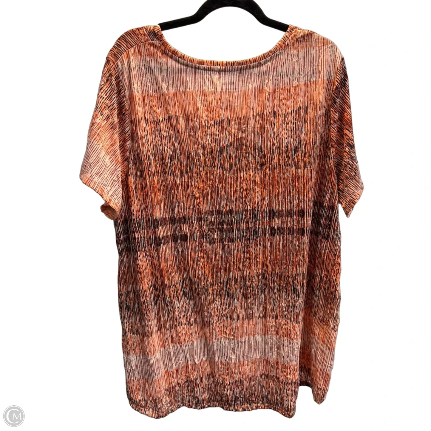 Top Short Sleeve By Evri In Black & Orange, Size: 2x