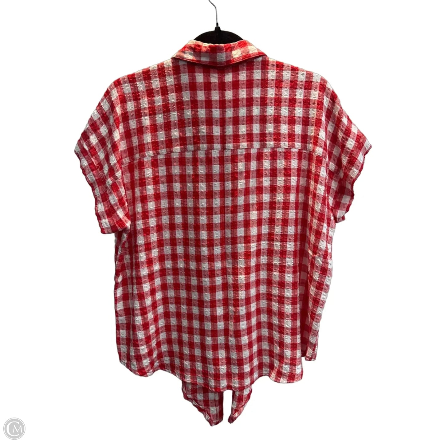 Top Short Sleeve By Jane And Delancey In Plaid Pattern, Size: M