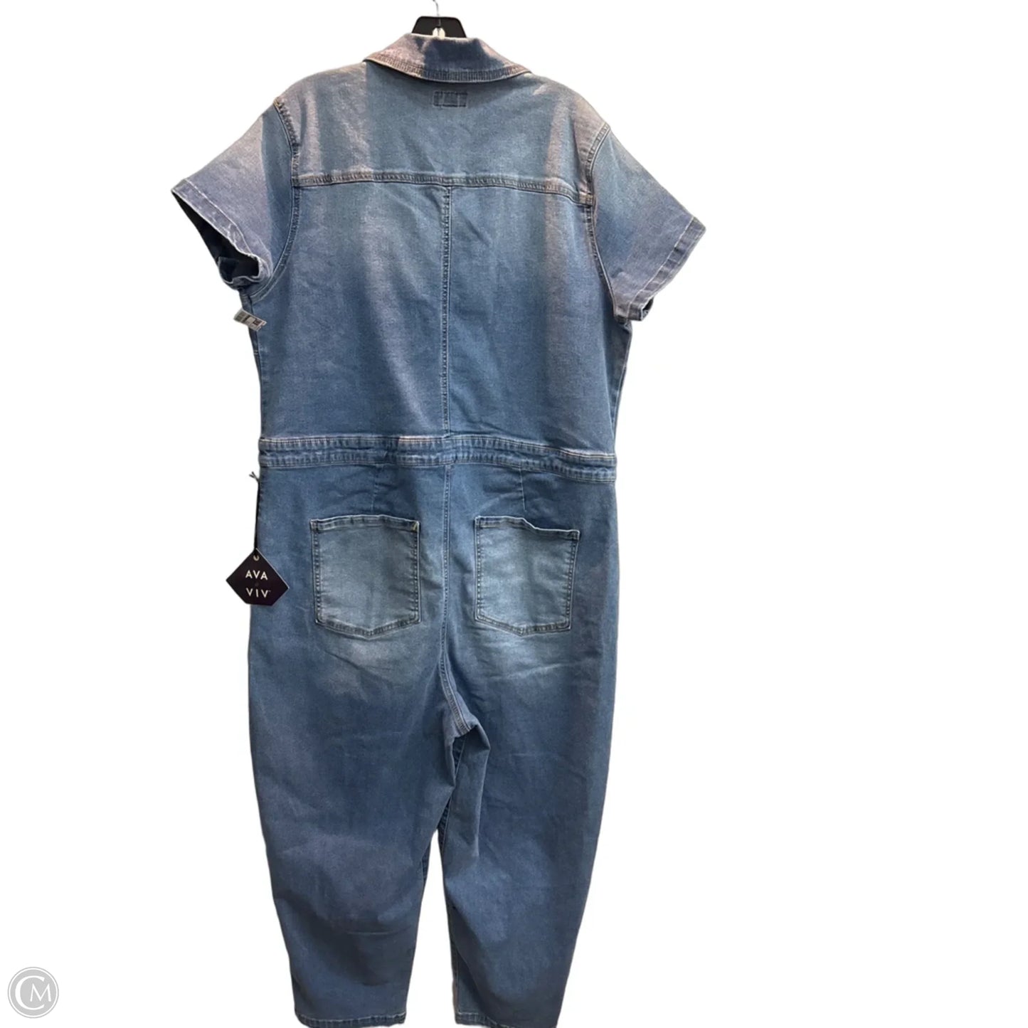 Jumpsuit By Ava & Viv In Blue Denim, Size: 1x