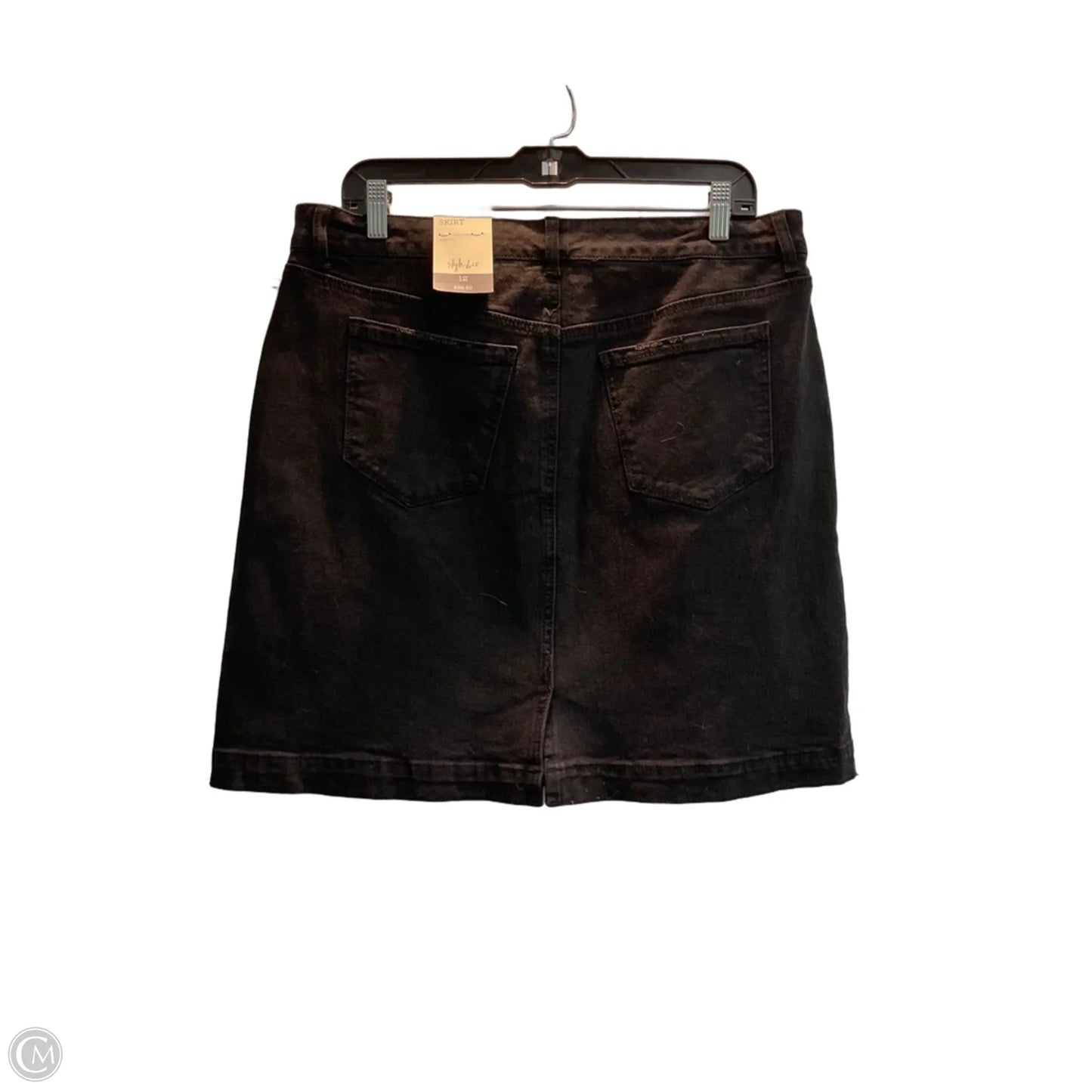 Skirt Mini & Short By Style And Company In Black Denim, Size: 12