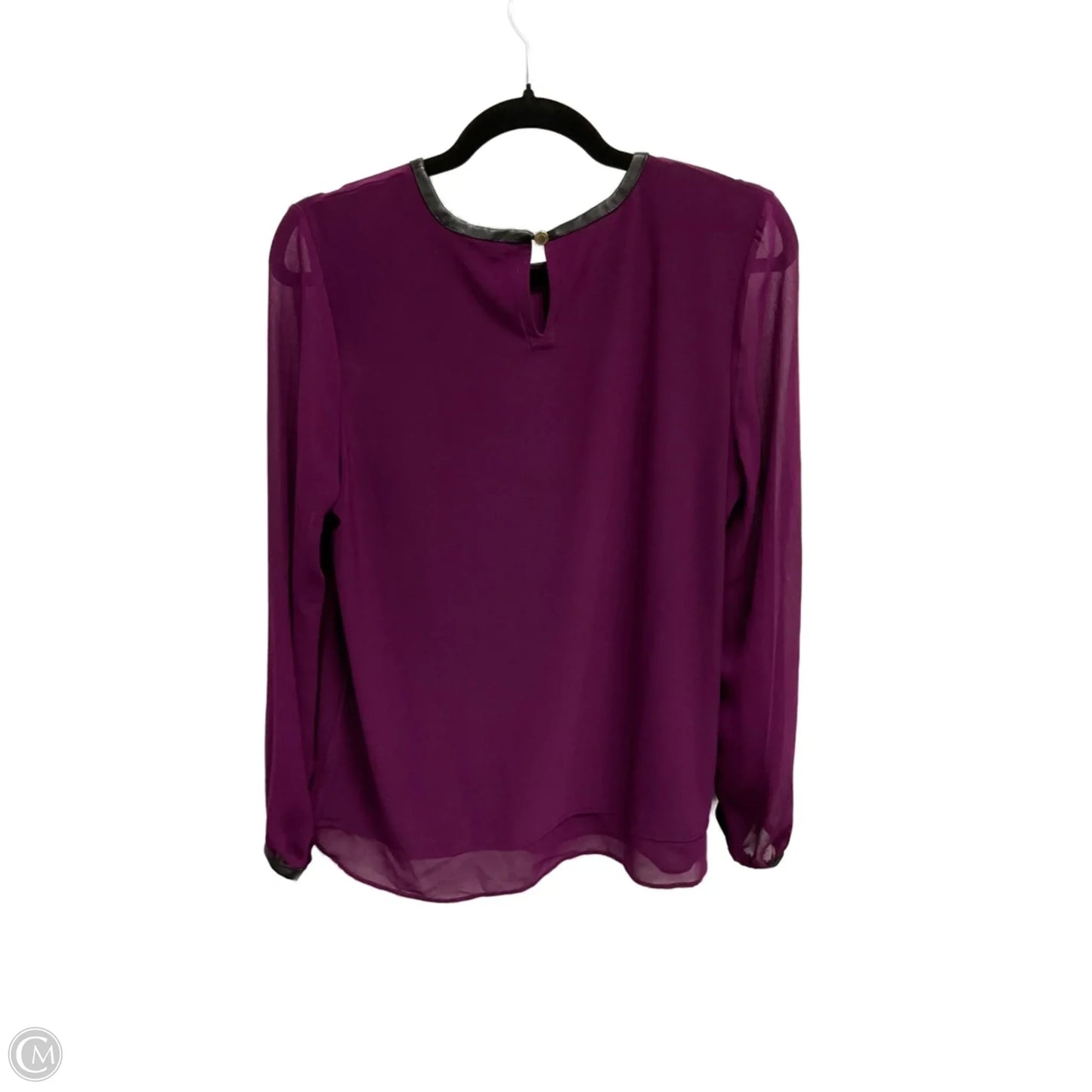 Top Long Sleeve By Calvin Klein In Purple, Size: S