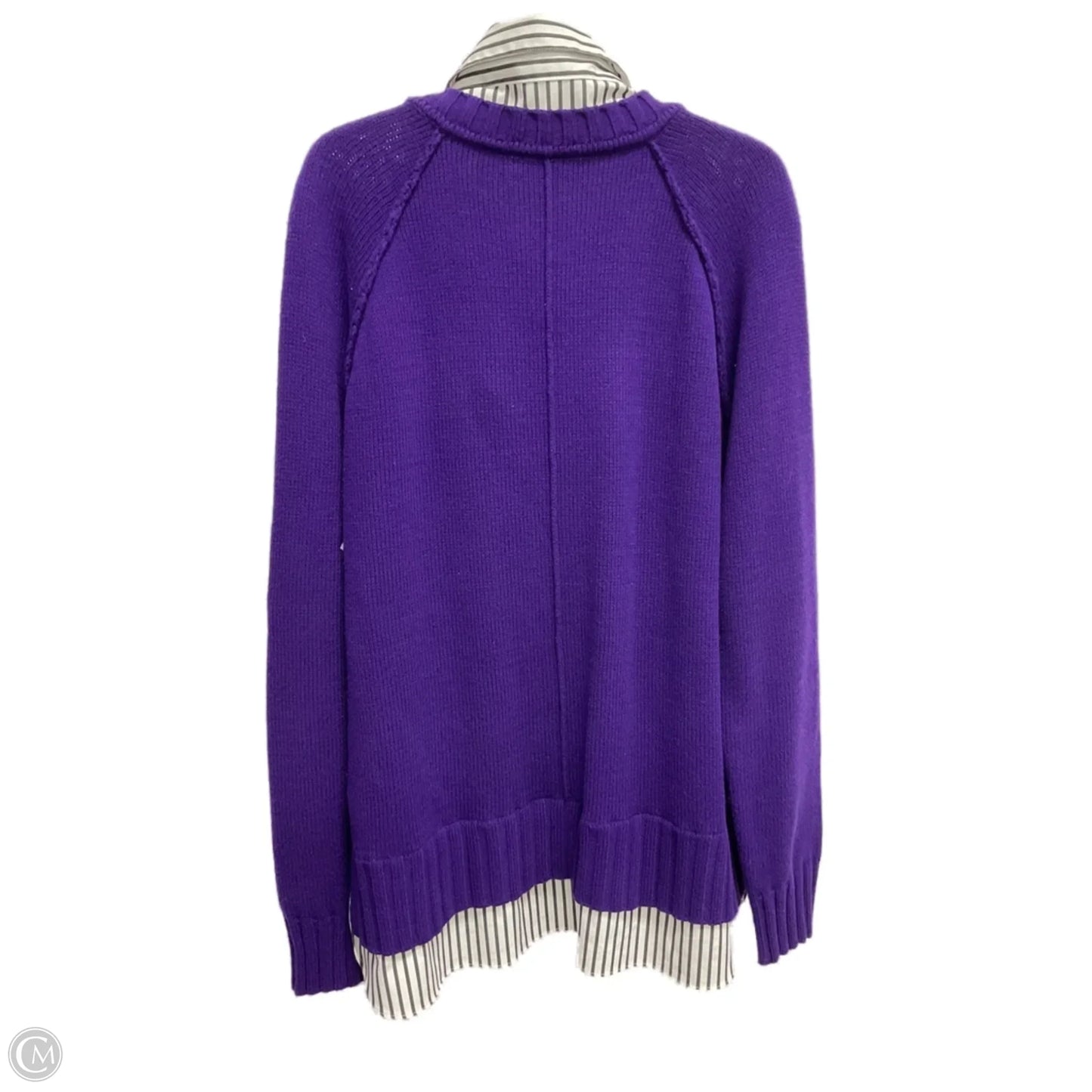 Sweater By Lauren By Ralph Lauren In Purple, Size: L