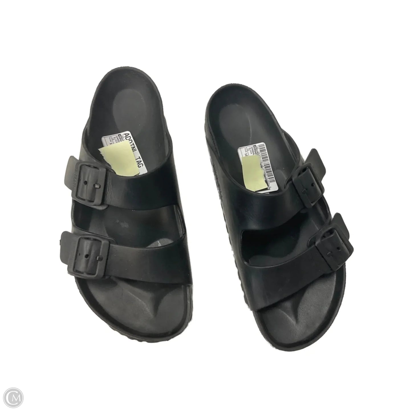 Sandals Flats By Birkenstock In Black, Size: 10