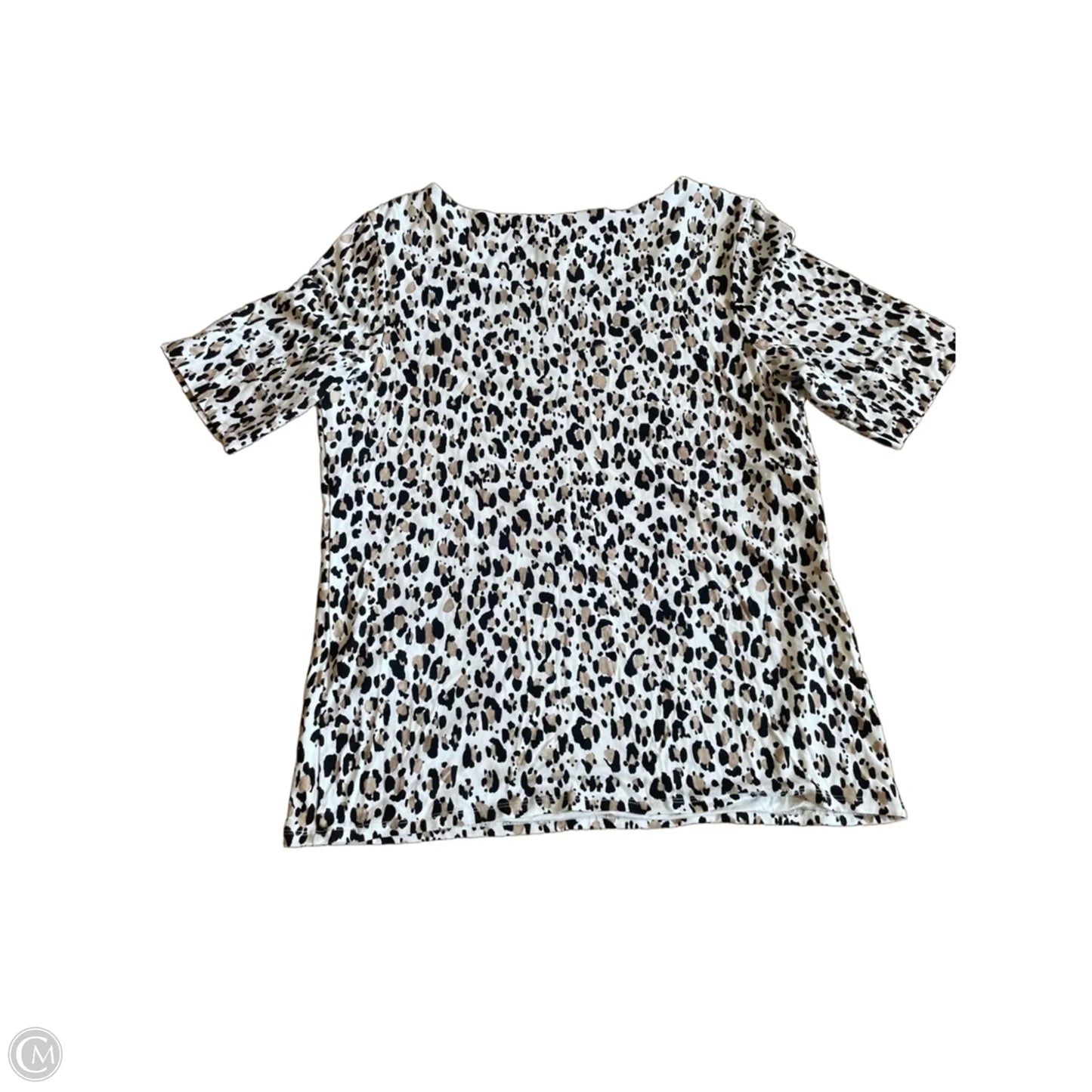 Top Short Sleeve By Chicos In Leopard Print, Size: M