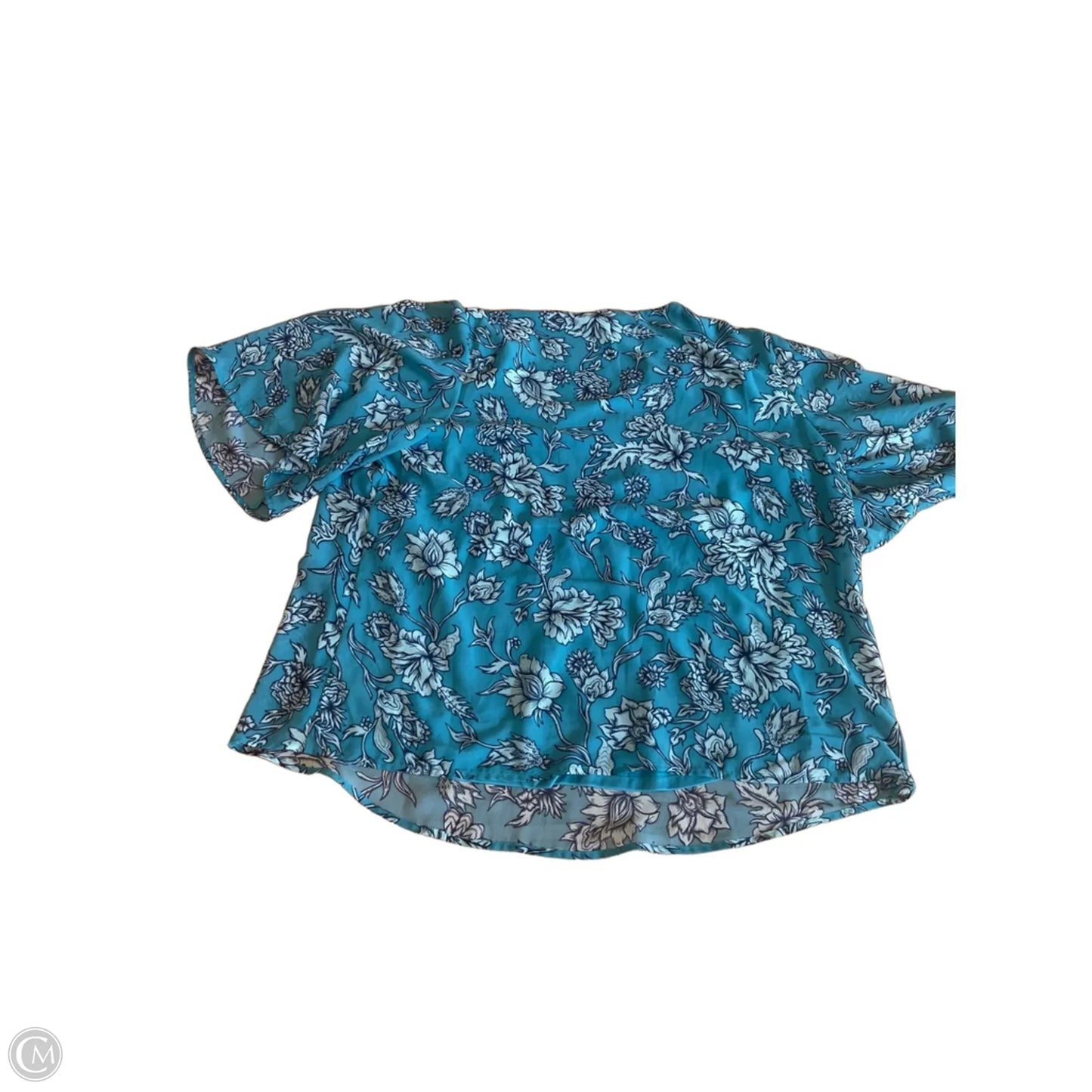 Top Short Sleeve By Jm Collections In Aqua, Size: 2x