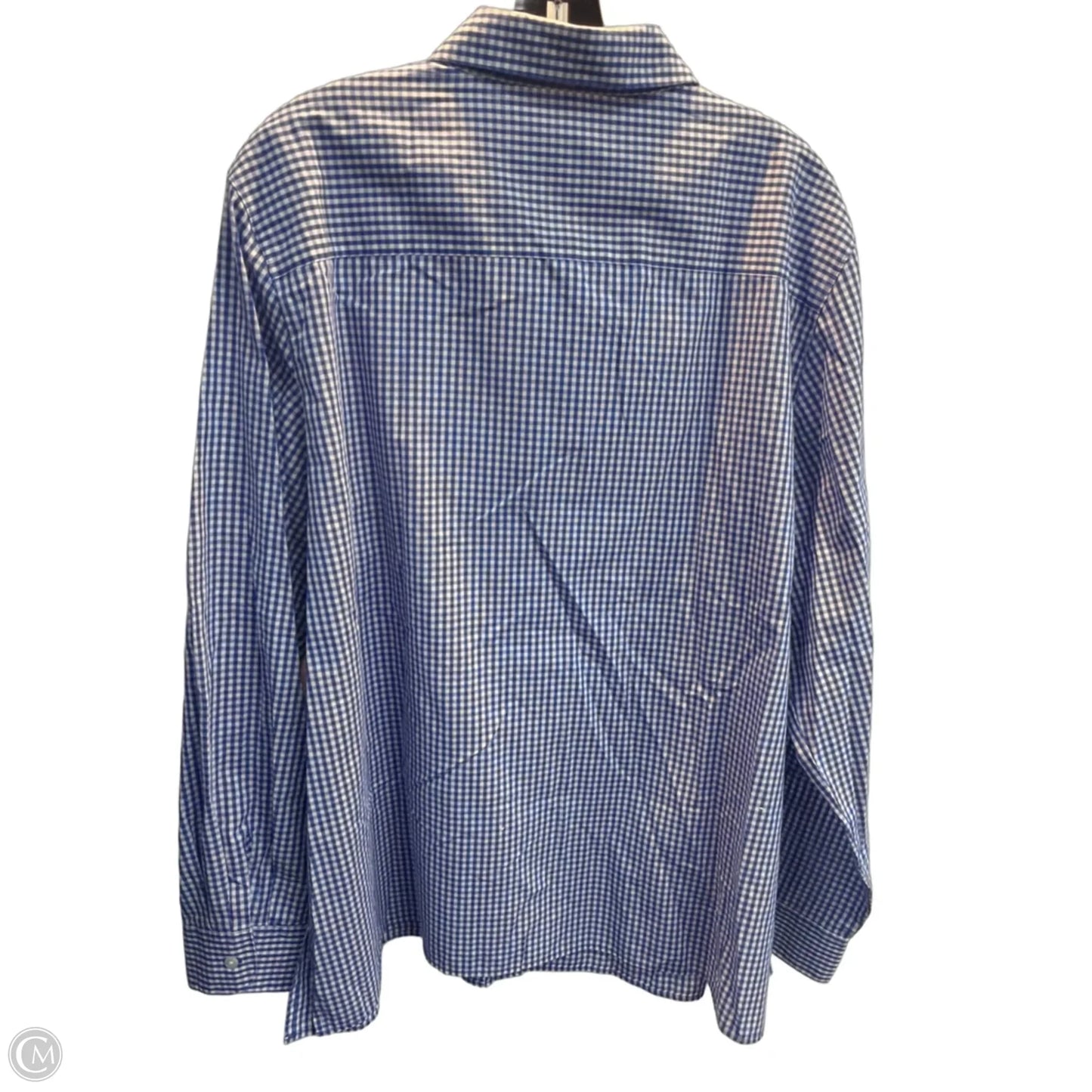 Blouse Long Sleeve By Orvis In Checkered Pattern, Size: 2x