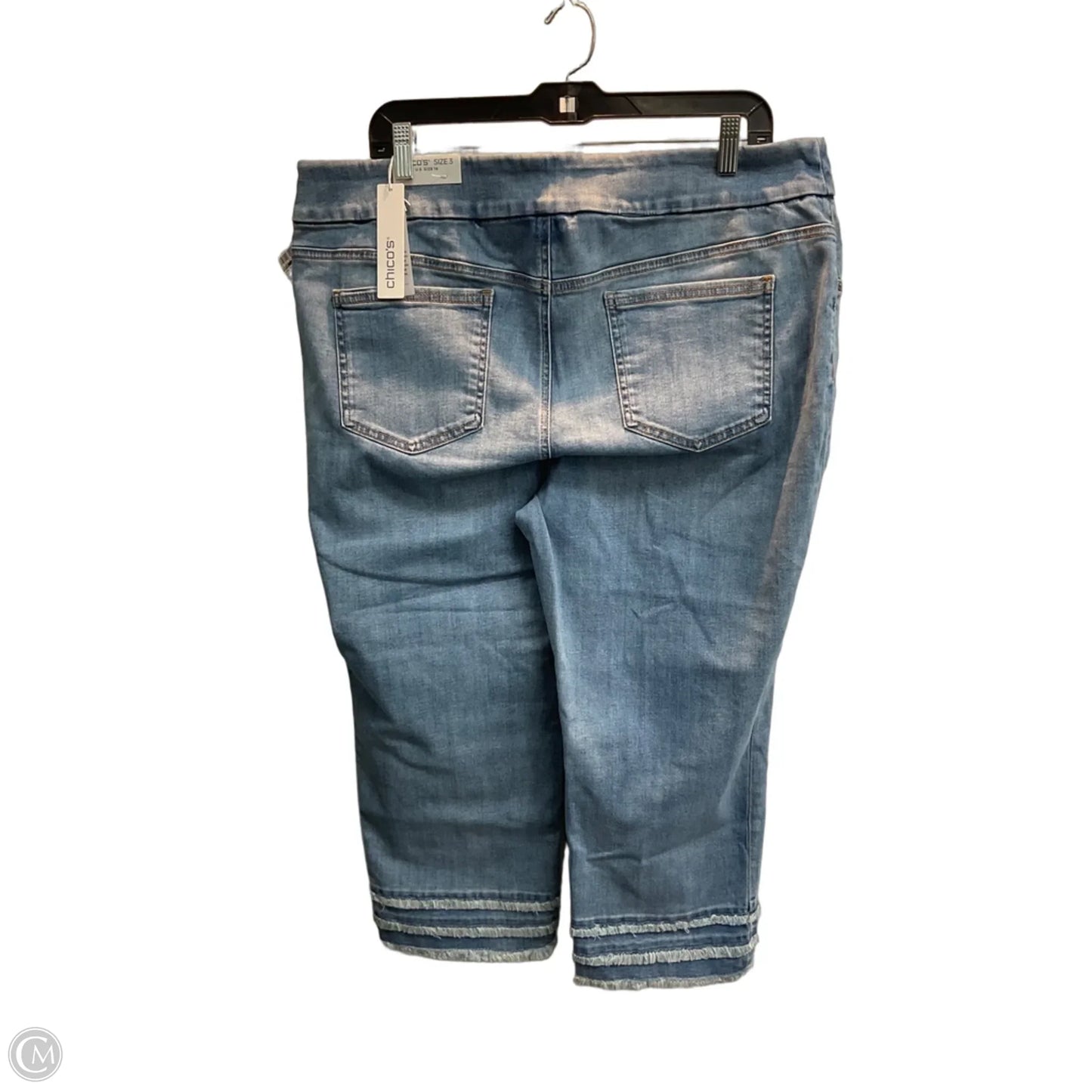 Jeans Cropped By Chicos In Blue Denim, Size: Xl