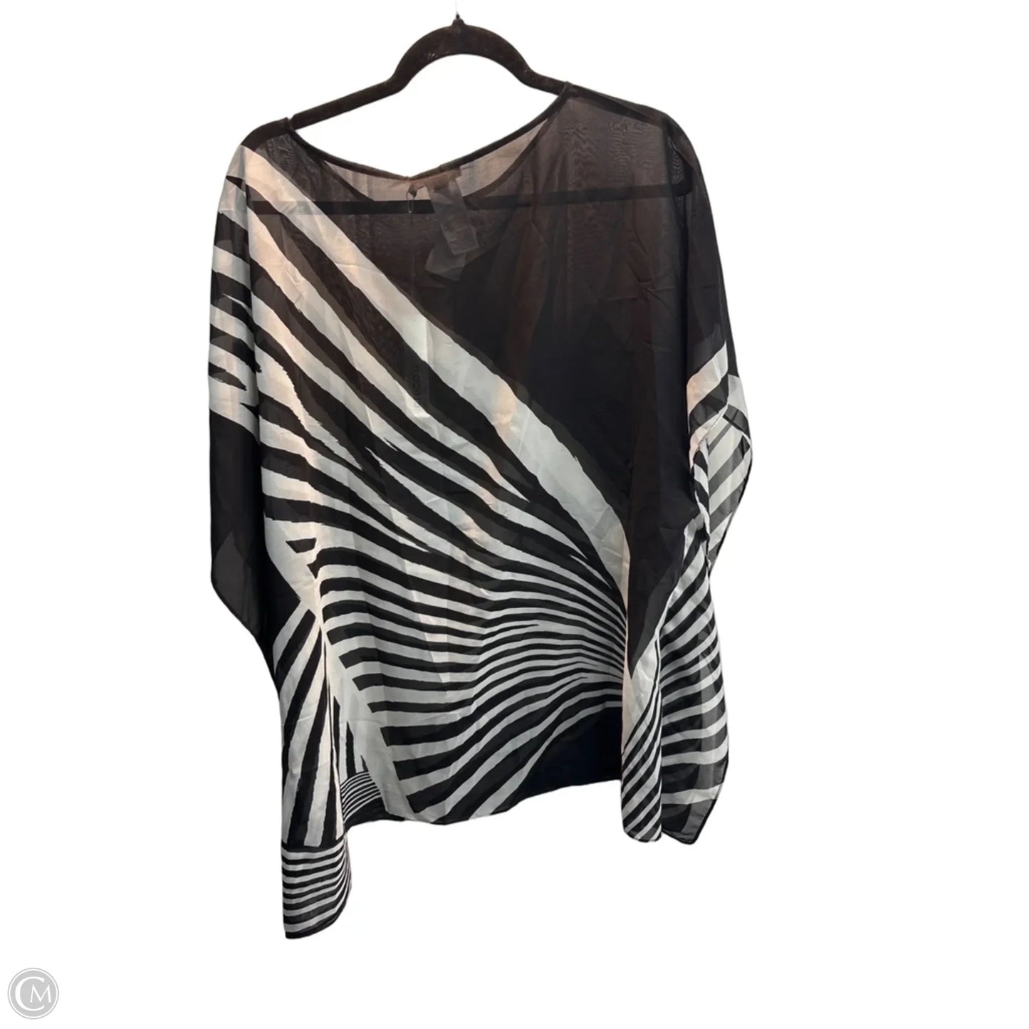 Top Short Sleeve By Chicos In Black & White, Size: M