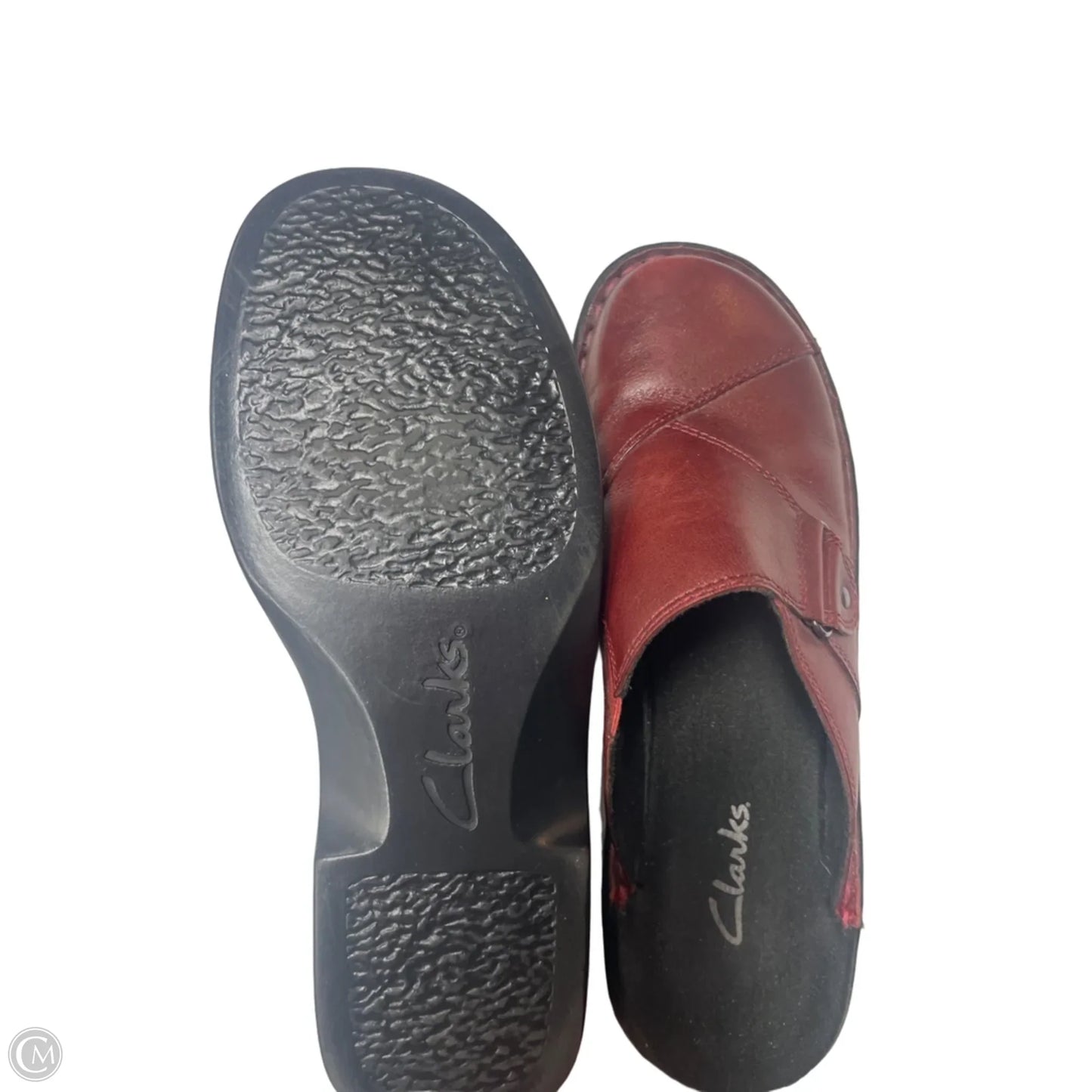 Shoes Flats By Clarks In Maroon, Size: 6