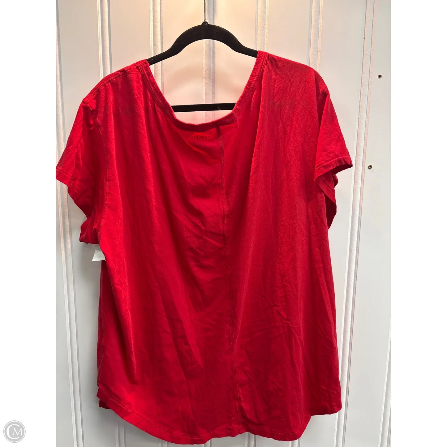 Athletic Top Short Sleeve By Fabletics In Red, Size: 1x