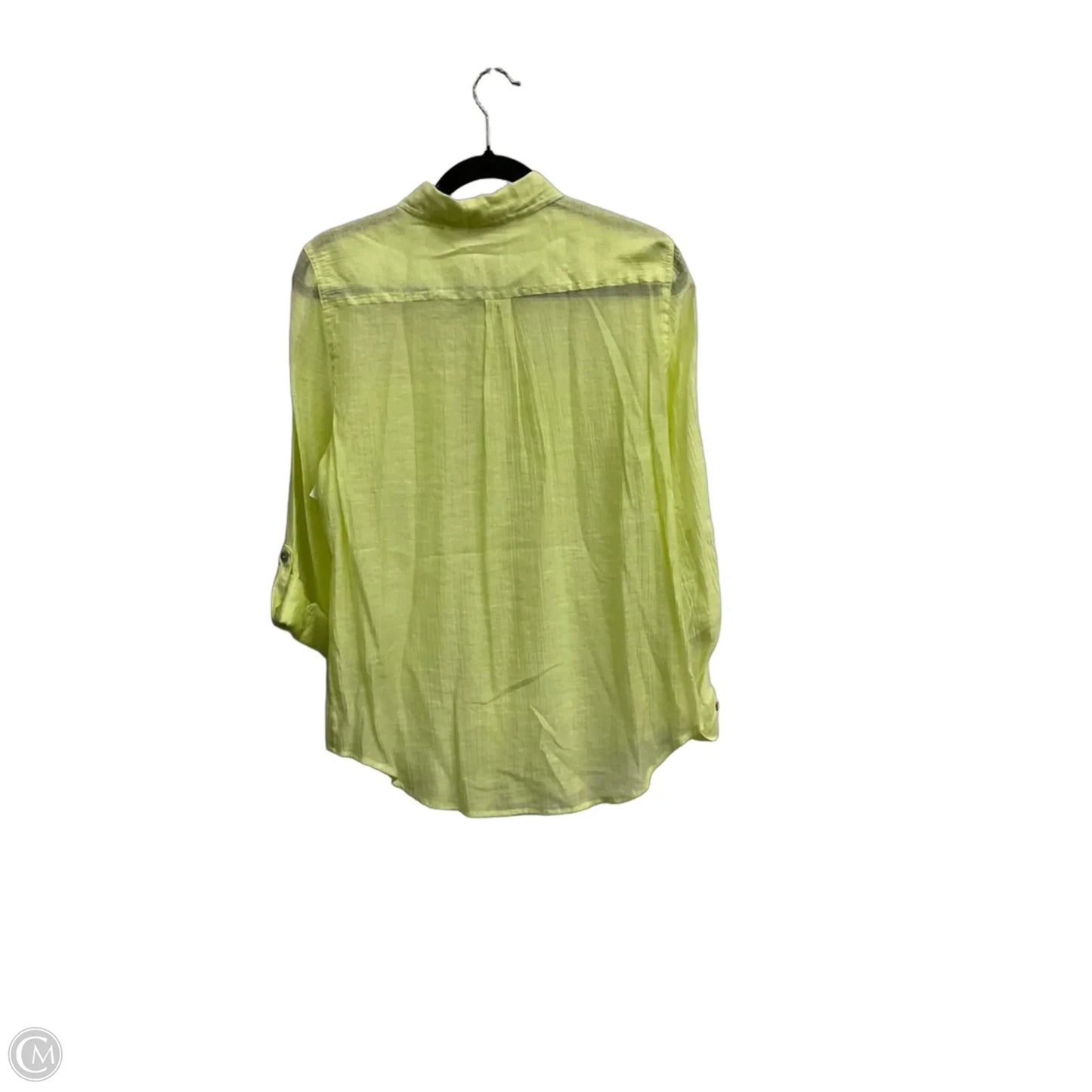 Blouse Long Sleeve By Chicos In Yellow, Size: S
