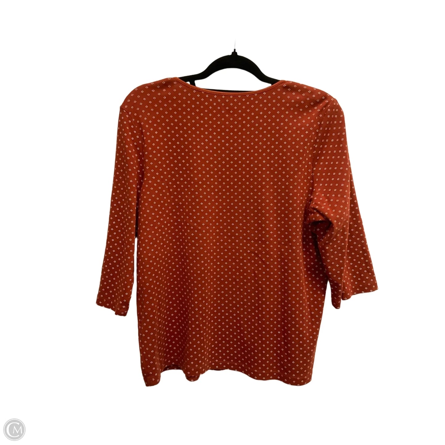 Top 3/4 Sleeve By Christopher And Banks In Orange, Size: Xl