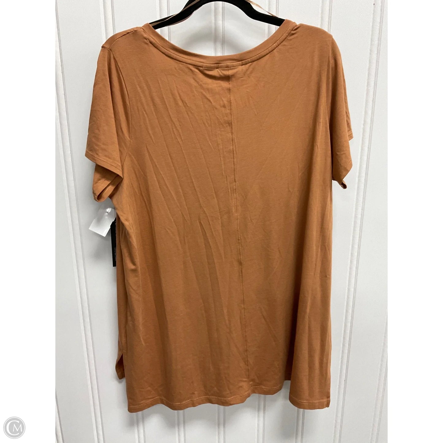 Top Short Sleeve Basic By Tahari By Arthur Levine In Brown, Size: 1x
