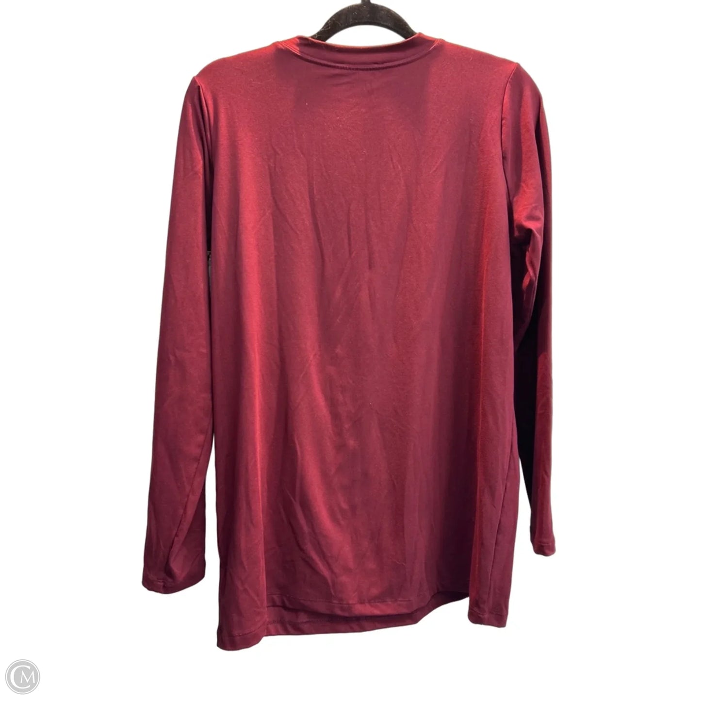 Top Long Sleeve Basic By Zenana In Maroon, Size: S
