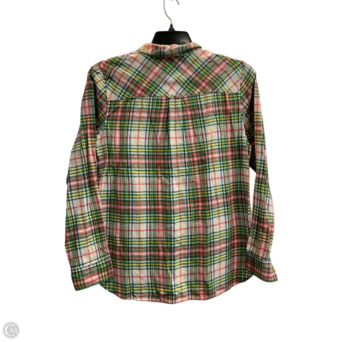 Top Long Sleeve By J. Crew In Plaid Pattern, Size: 12
