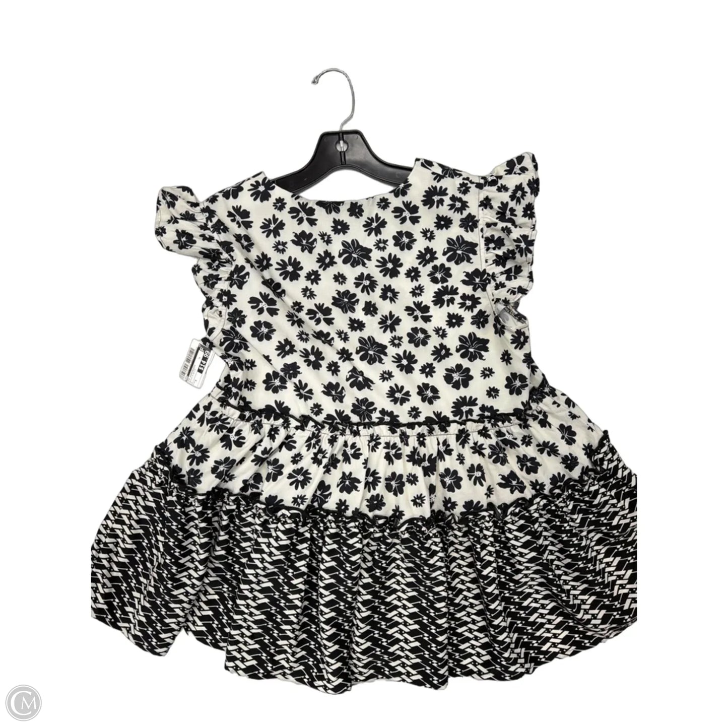 Top Sleeveless By Voy In Black & White, Size: S