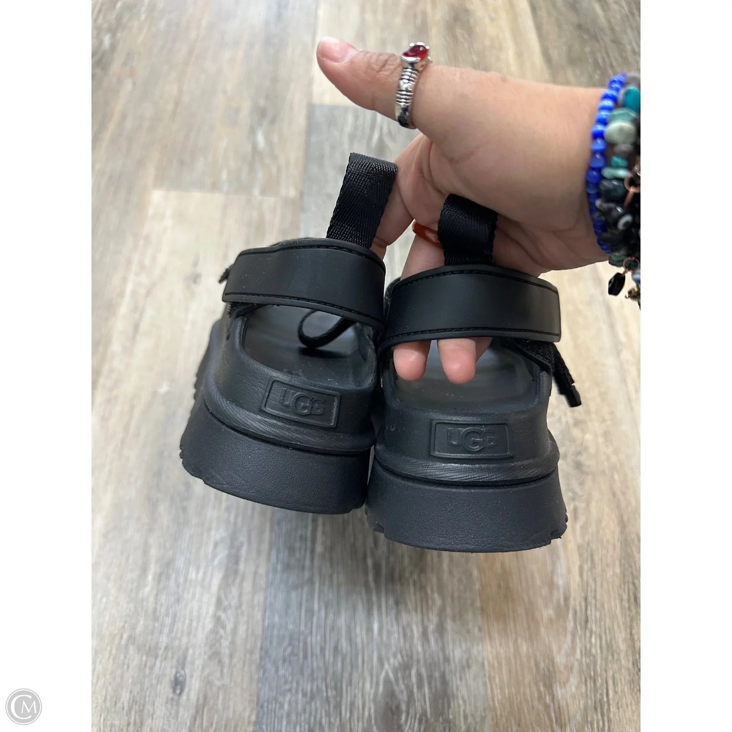 Sandals Designer By Ugg In Black, Size: 7