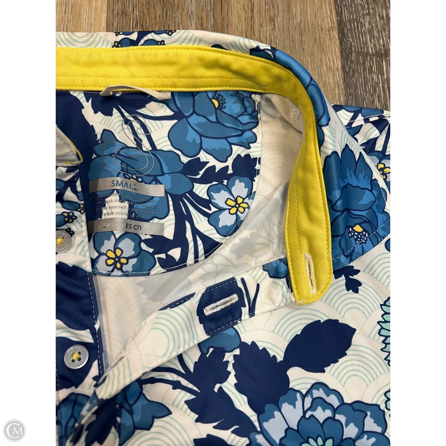 Athletic Top Short Sleeve By Swannies In Blue, Size: S