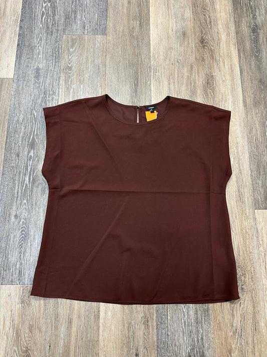 Blouse Short Sleeve By Express In Brown, Size: L