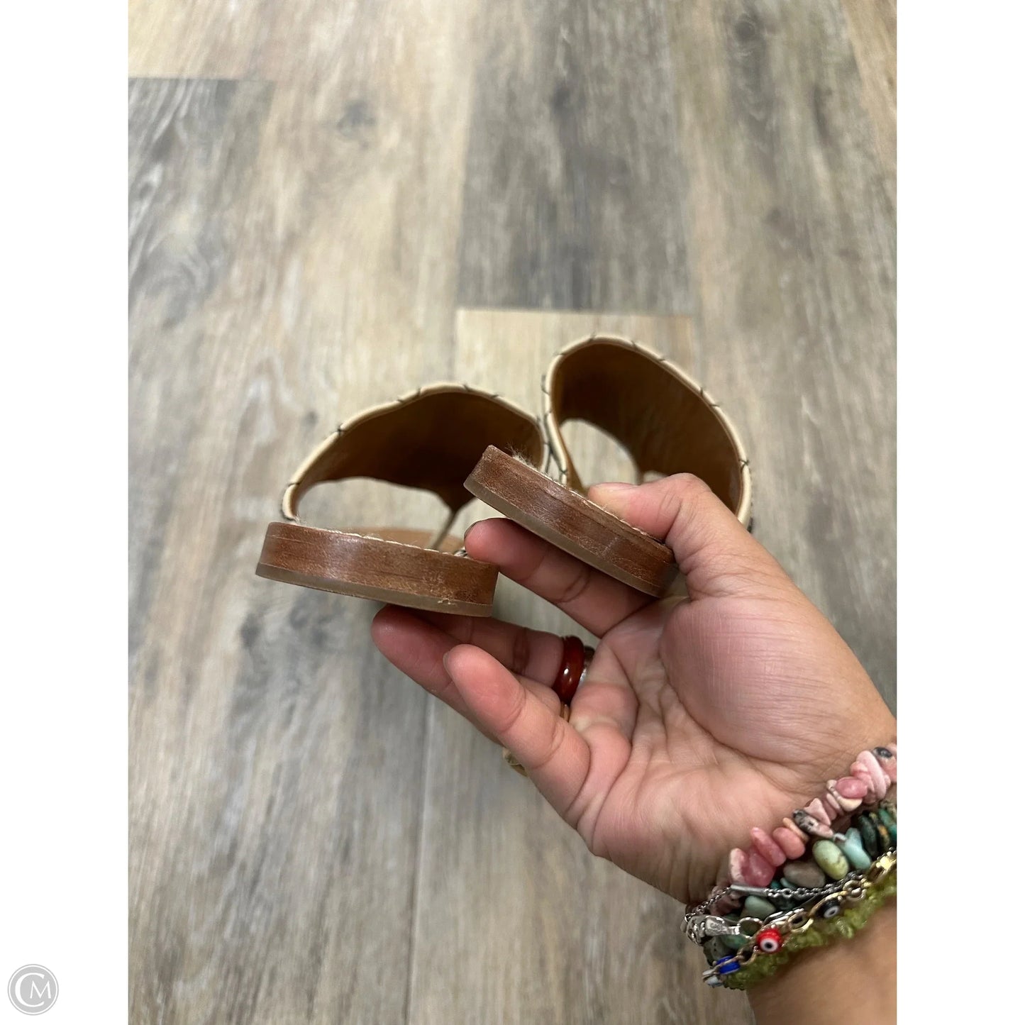 Sandals Designer By Tory Burch In Cream, Size: 8.5