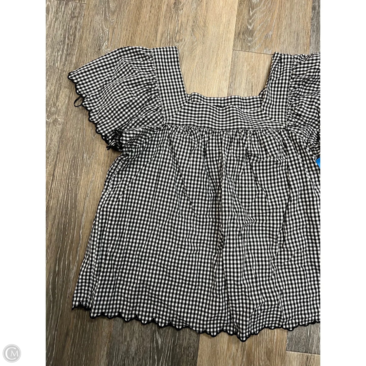 Blouse Short Sleeve By Rails In Black & White, Size: Xs