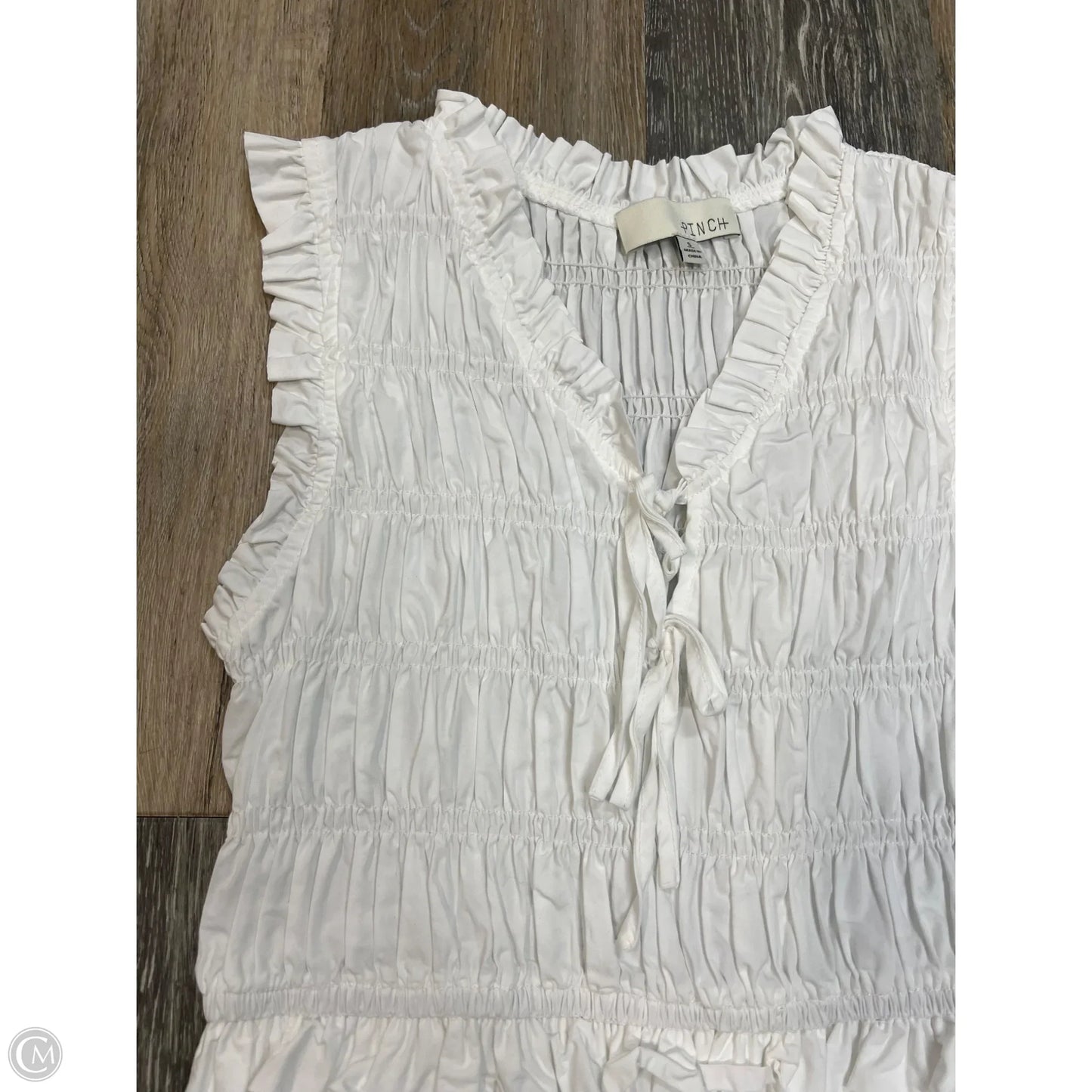 Top Sleeveless By Pinch In White, Size: S