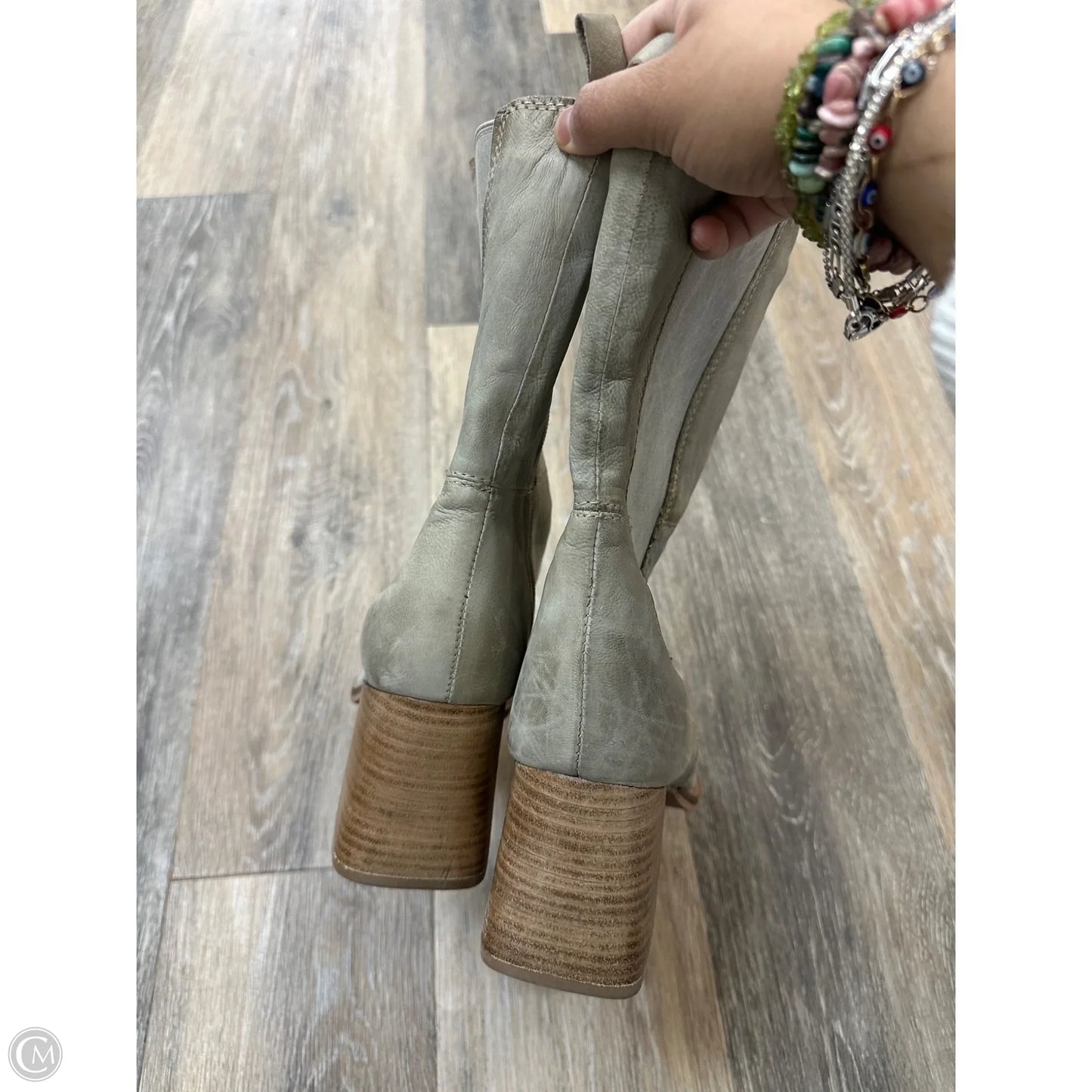 Boots Ankle Heels By Diba In Green, Size: 9.5